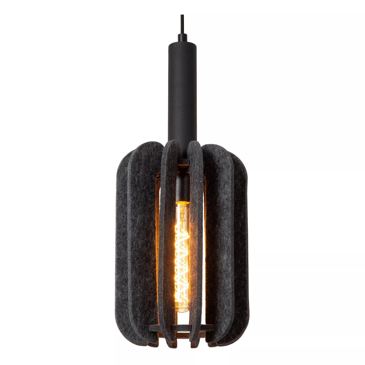 Hängelampe Filz Metall Grau Schwarz E27 Ø20 cm rund Hängelampe Filz Metall Grau Schwarz E27 B:50 cm 3-flmg