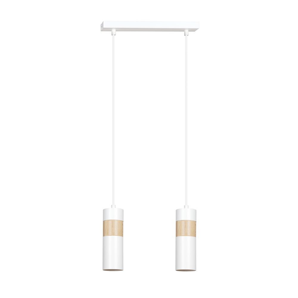 Lampe à suspendre Scandinave Métal Bois Blanc 3x GU10