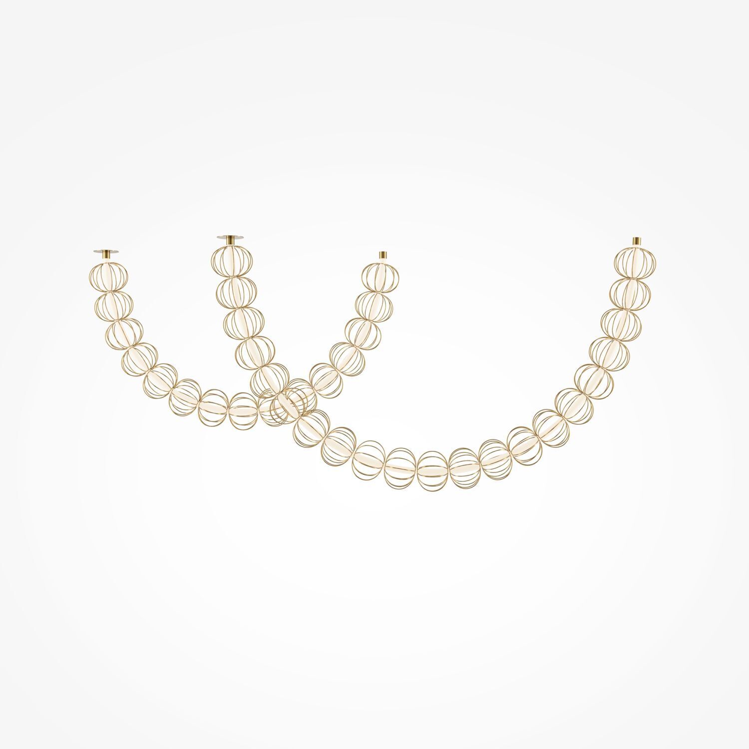 Pendelleuchte LED Metall H: max. 84 cm in Gold länglich Zubehor, Schmuck, Halskette, Diamant, Edelstein