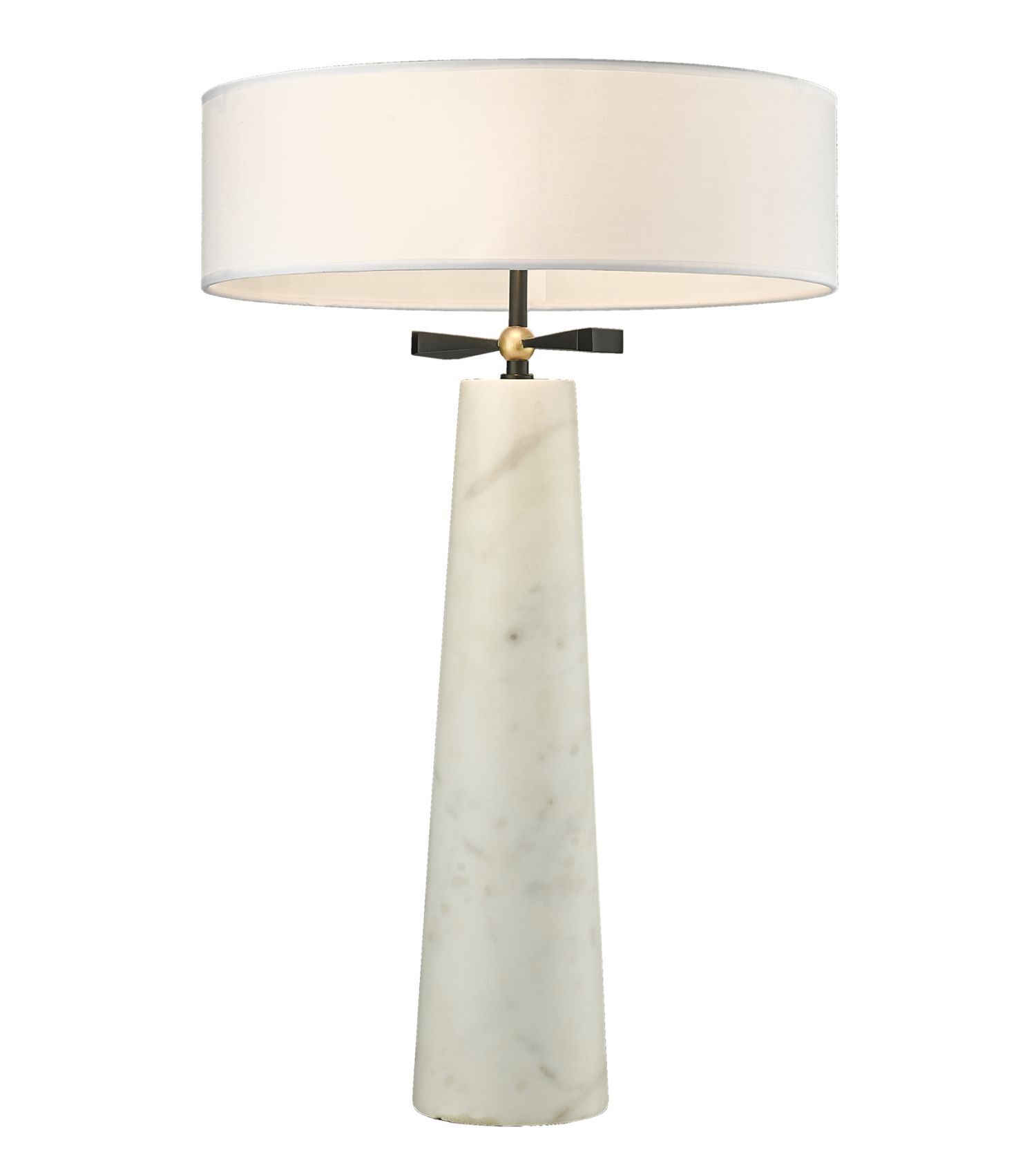 Beistelllampe Marmor Stoff Metall 63,5 cm hoch für 2x E27