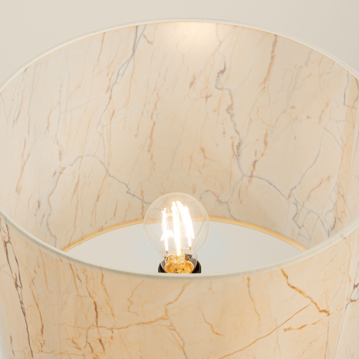 Stehlampe Stoff Marmor E27 H:135 cm Tripod blendarm Lampe