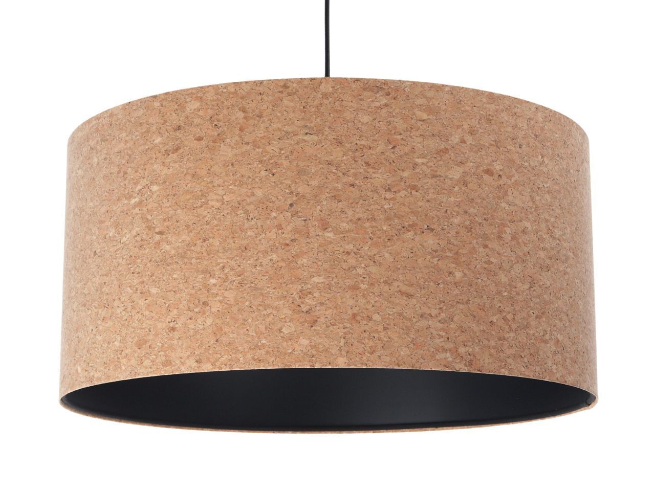 Lampe à suspendre E27 Ø 50 cm Naturel Noir Liège Moderne