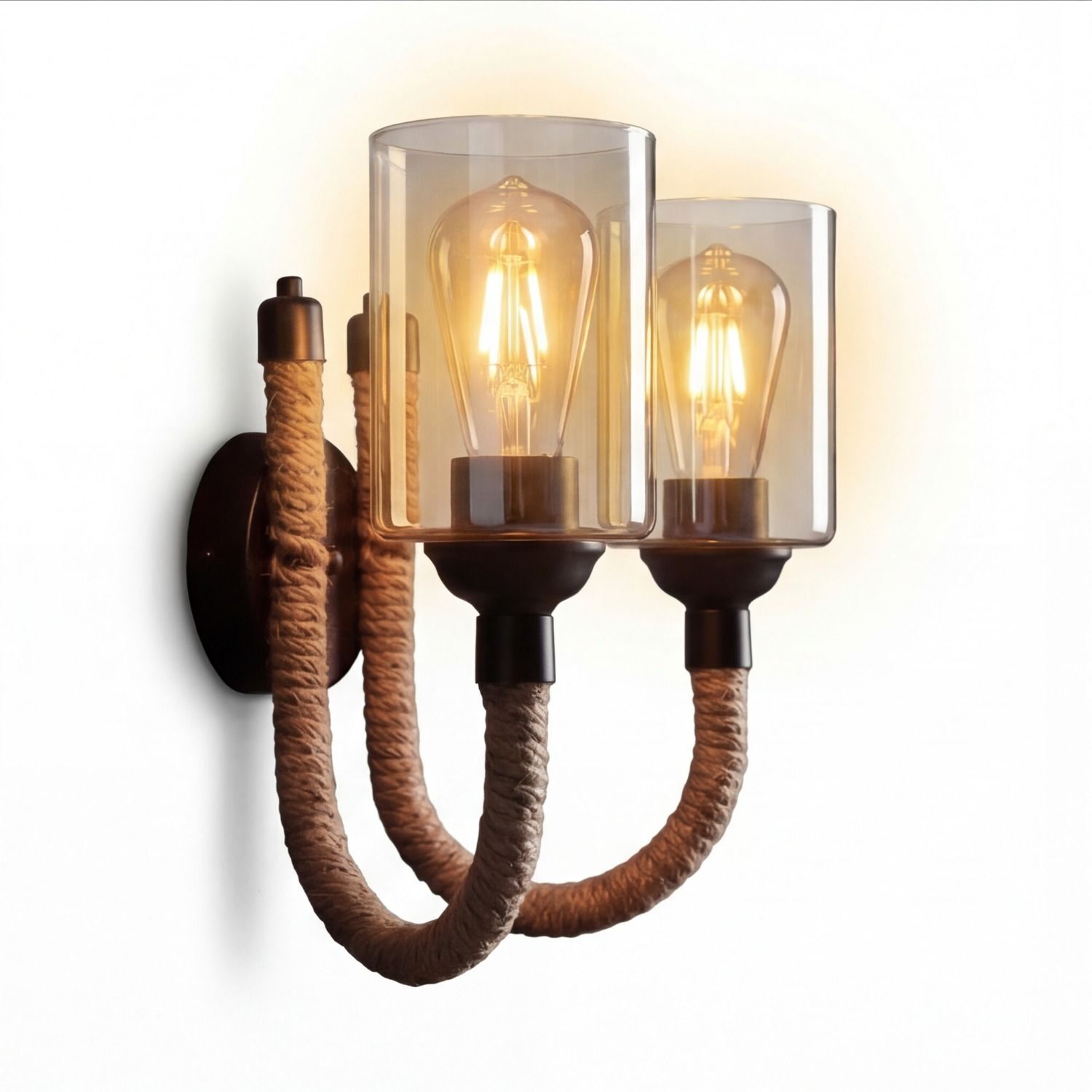 Wandlampe Metall Rauchglas E27 B: 40 cm 2-flammig wandlampe, wandlampen, glühbirnen, brennwert, kabelstrang