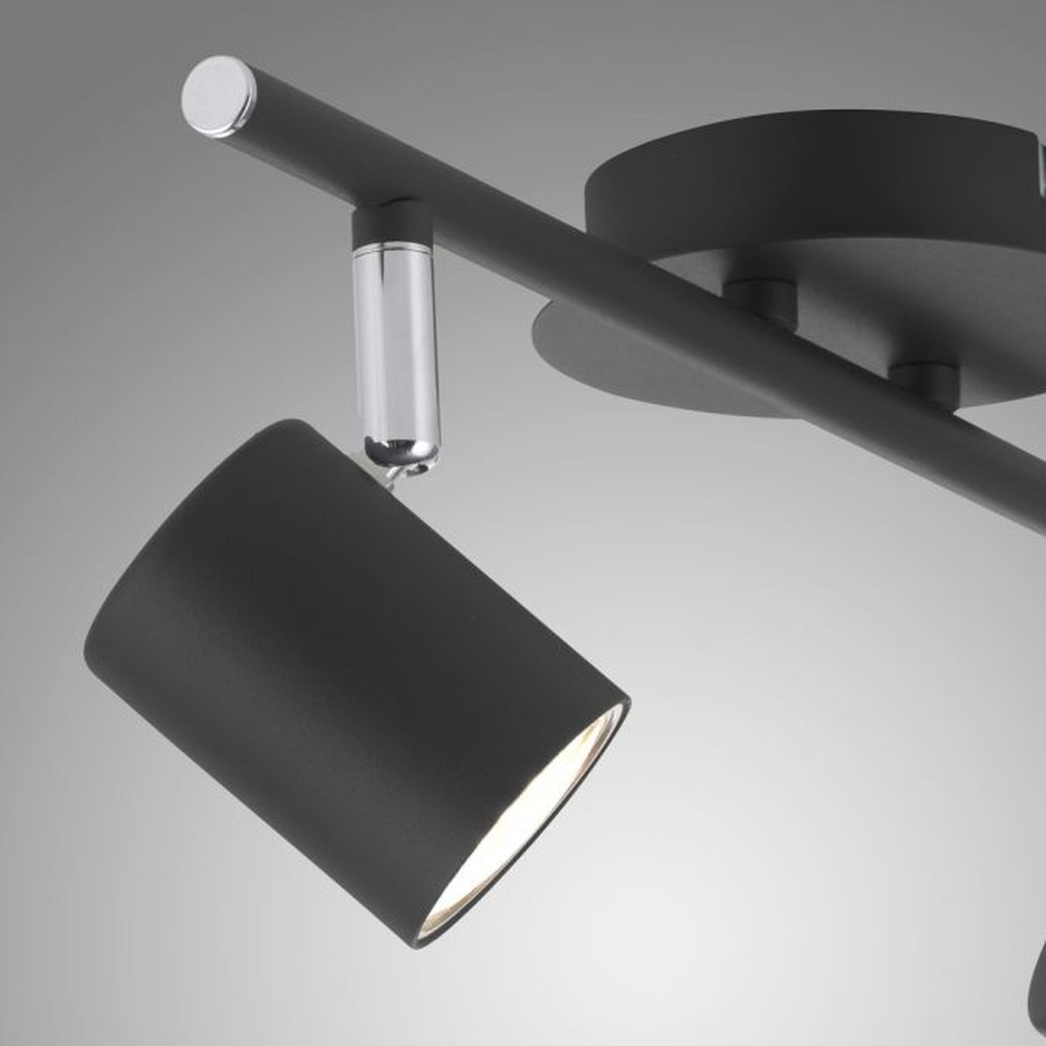 Flexibler Deckenstrahler Metall Schwarz GU10 2-flammig Beleuchtung, Lampe