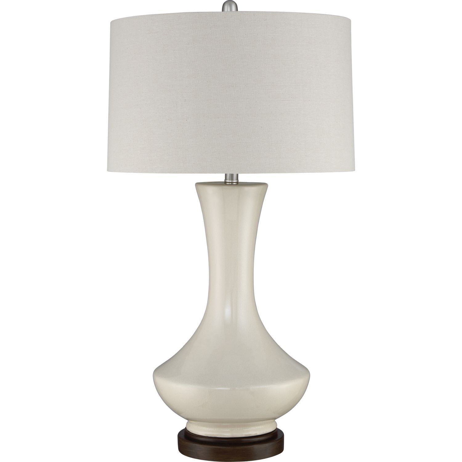 Tischlampe Weiß Retro Metall Stoff 80 cm hoch E27