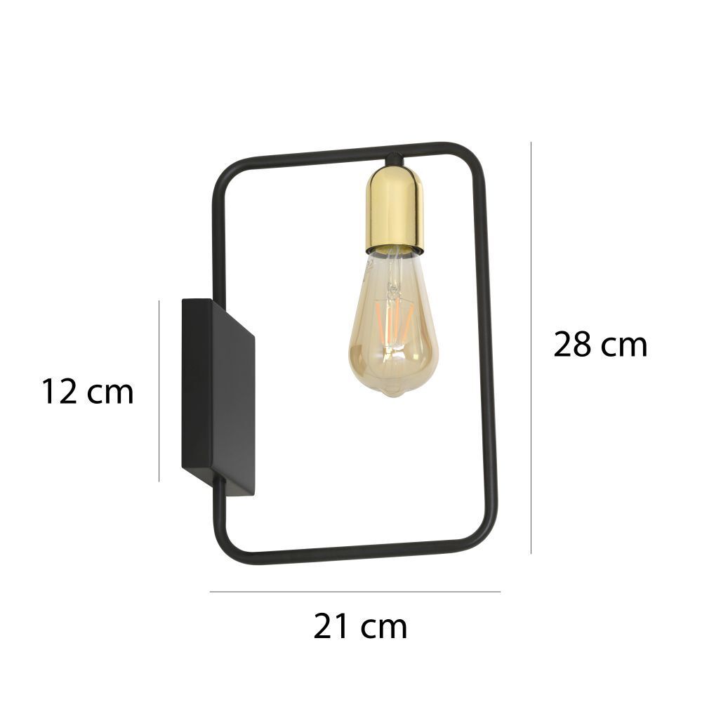Retro Wandleuchte Schwarz Gold für E27 Metall Wandlampe Licht