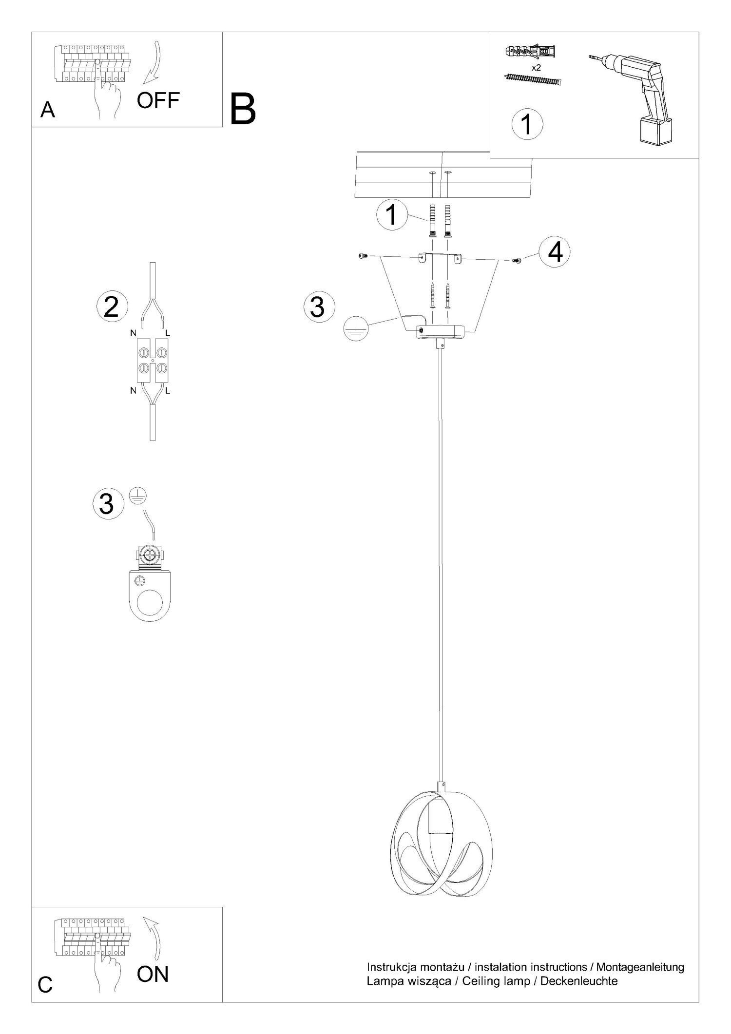 Lampe à suspendre Blanc Métal Ø 16 cm rond Boule E27