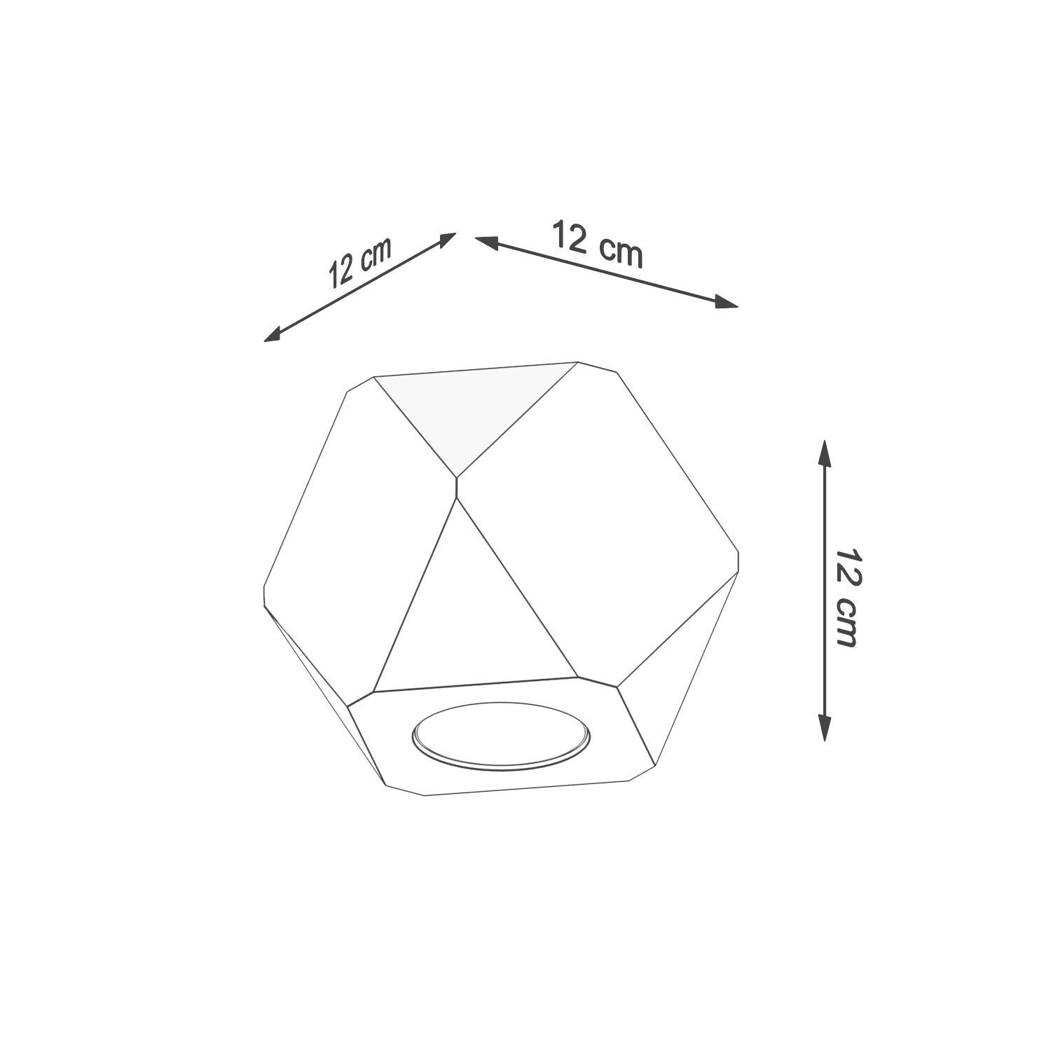 Kleine Deckenleuchte Holz geometrisch H: 12 cm flach GU10