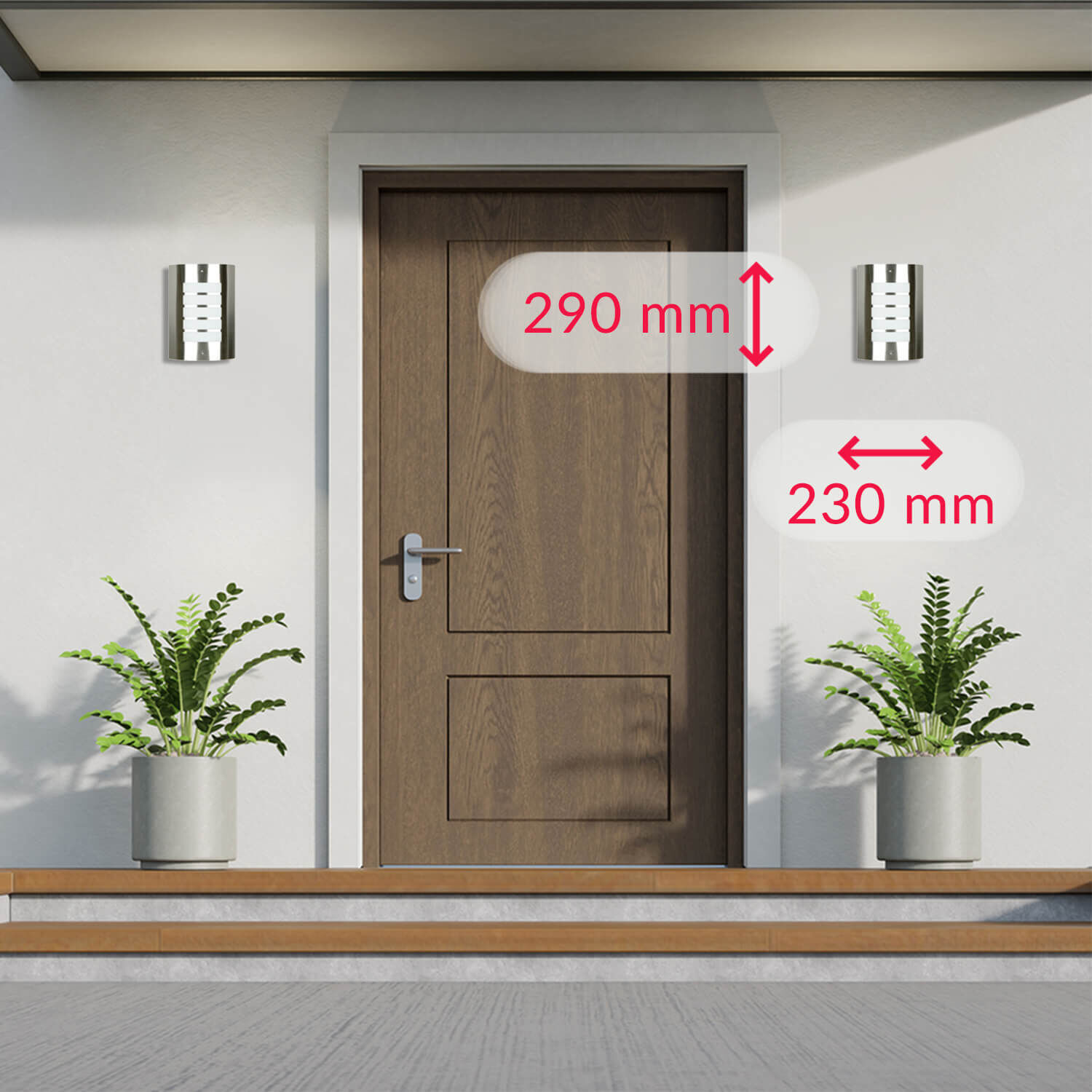 Außenwandlampe Edelstahl IP44 wetterfest Haus Modern Tür, Pflanze, Pflanze im Topf, Drinnen, Innenarchitektur