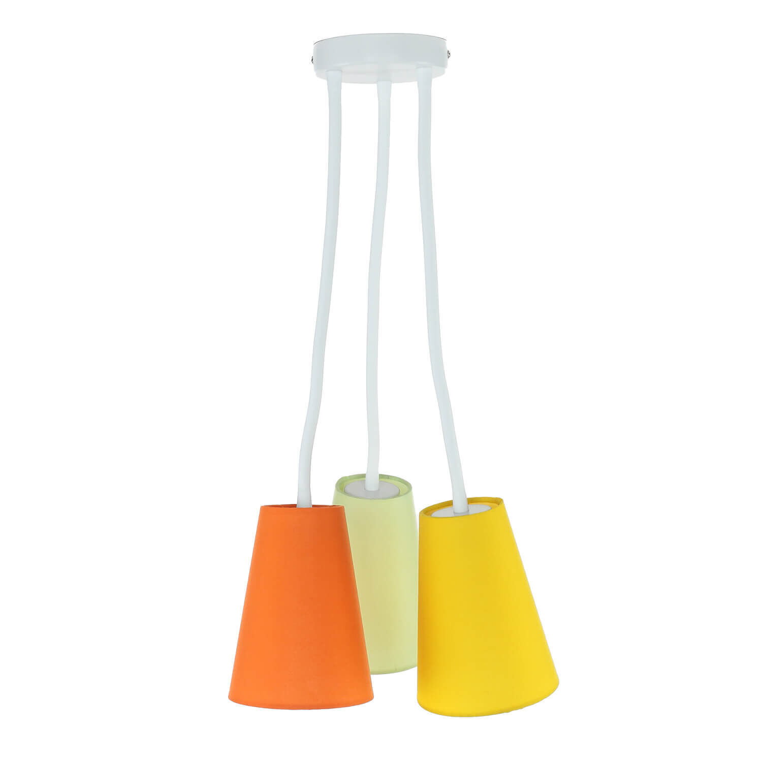 Bunte Deckenlampe 3-flmg Orange Gelb Grün flexibel