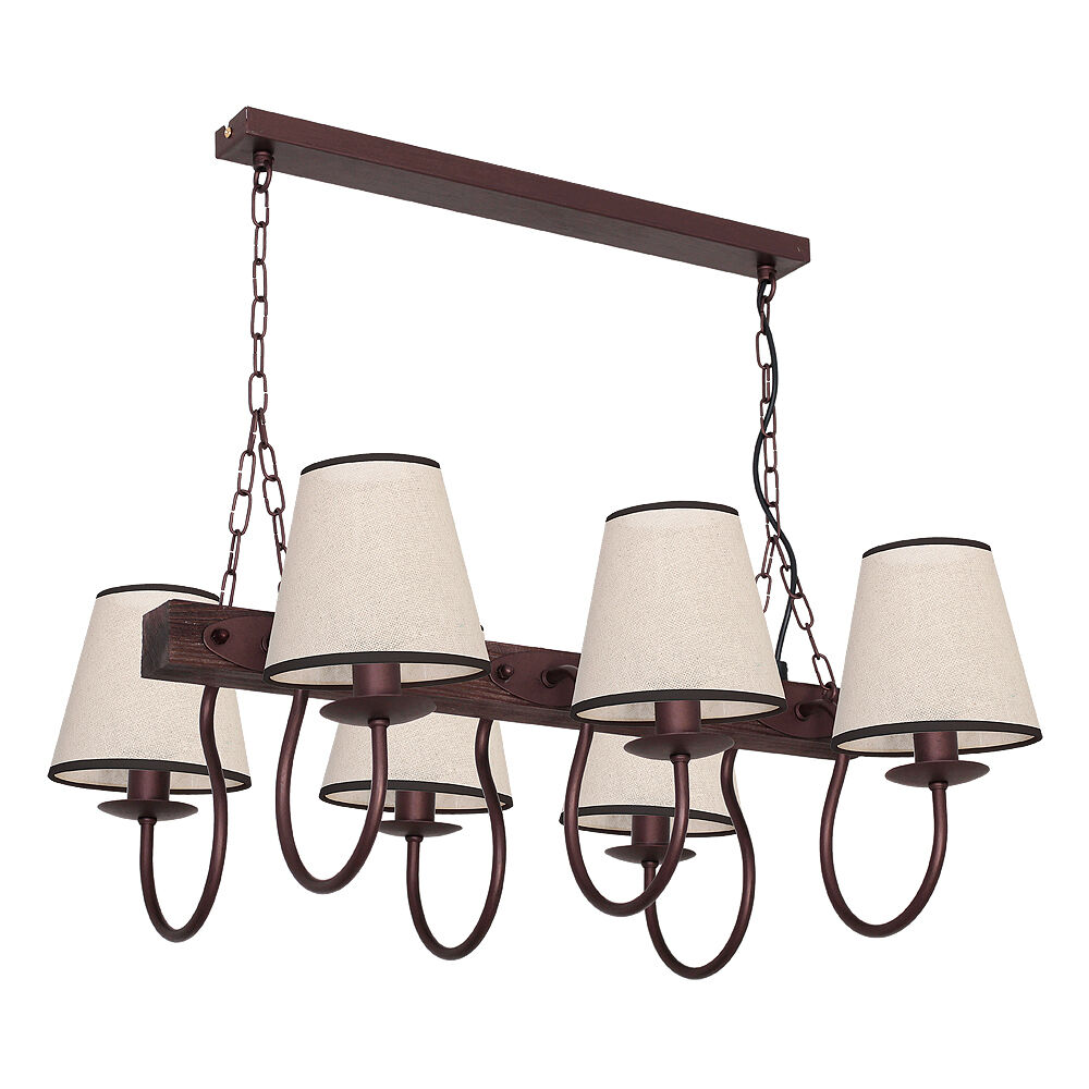 Pendelleuchte E14 rustikal in Beige Lampe, Kronleuchter, Leuchte