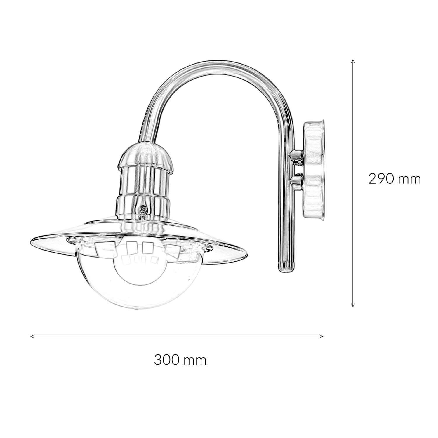 Elégante lampe murale d'extérieur en acier inoxydable IP44 Maritim EIVOR