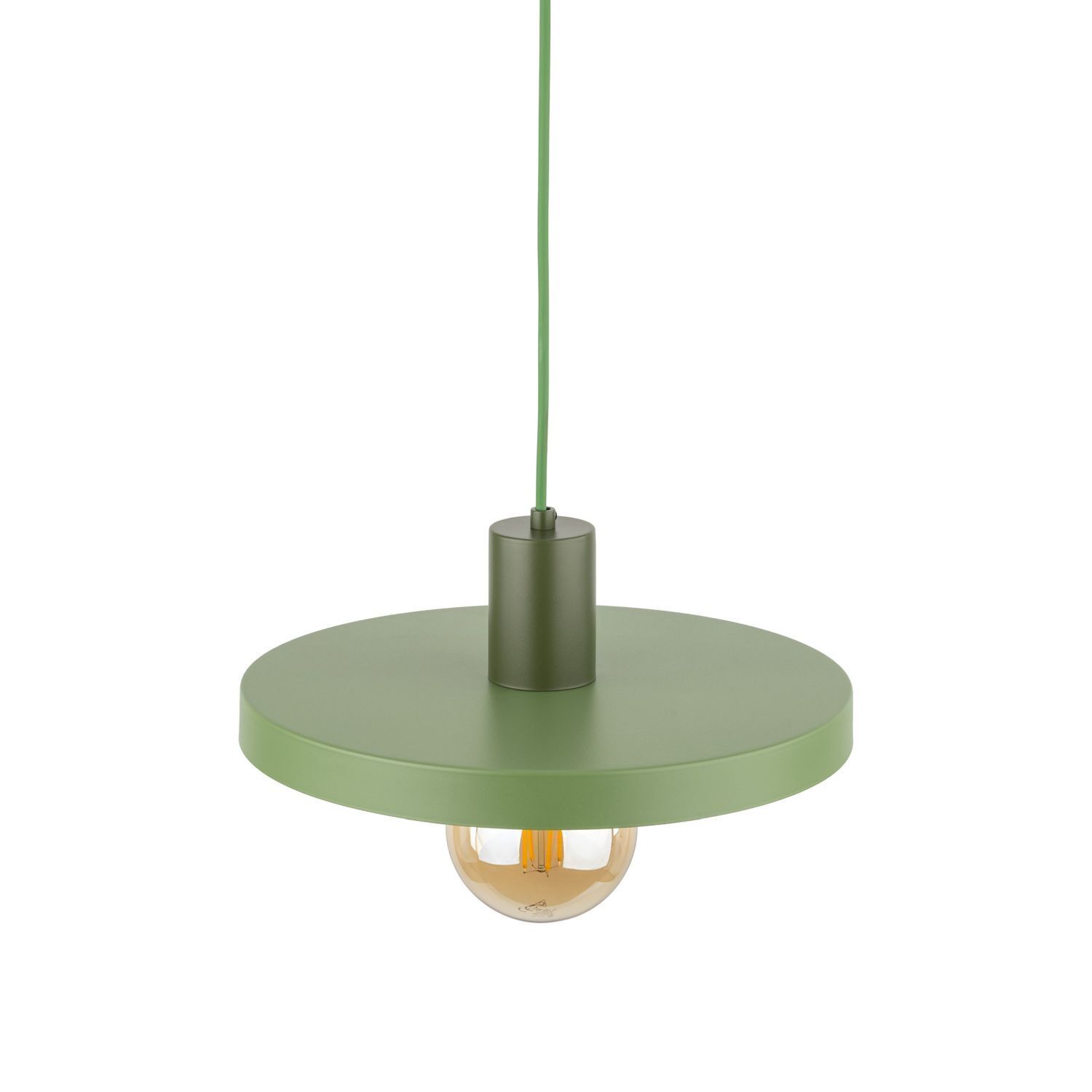 Grüne Pendelleuchte E27 Ø30 cm rund Vintage Metall Lampe, Kronleuchter