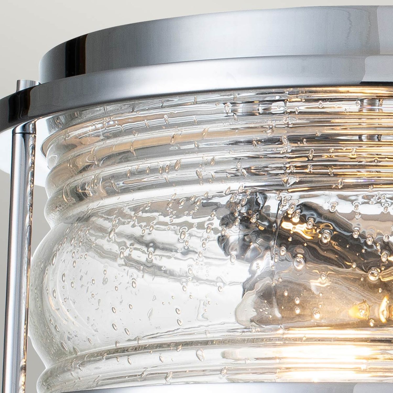 Badlampe Decke Chrom IP44 rund Ø 30,5 cm 2x E27 Metall Glas