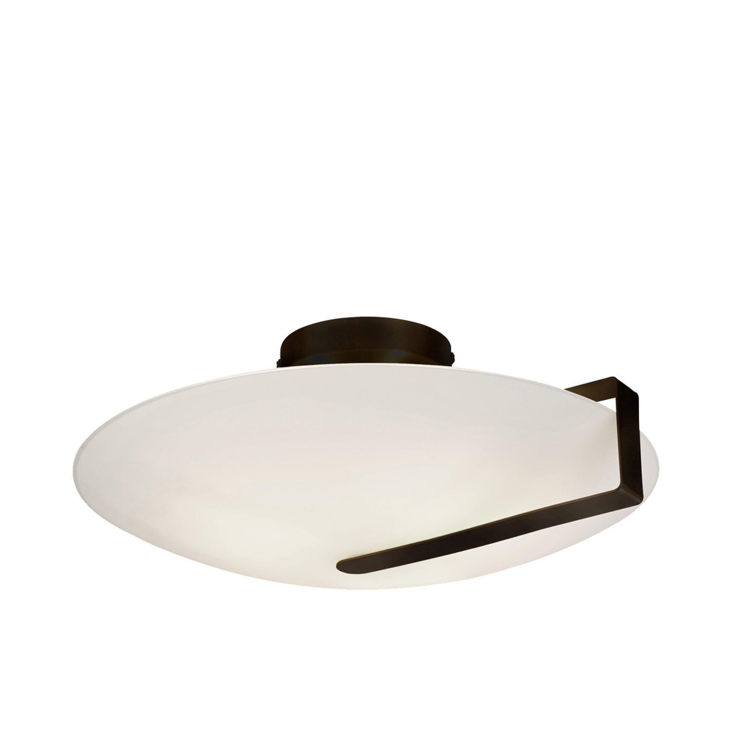 Deckenlampe Glas Metall E27 Ø40,5 cm rund Schwarz Weiß