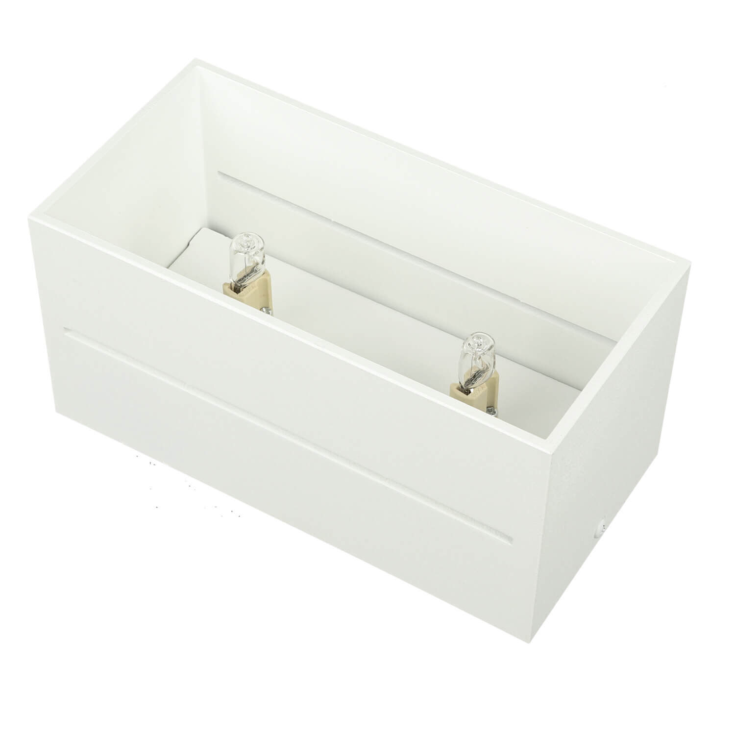 Plafonnier Blanc Aluminium L:20cm Carré Moderne 2x G9