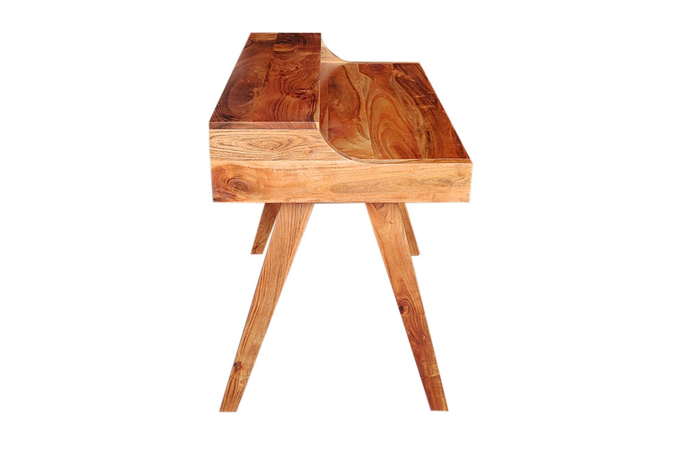 Bureau avec tiroir en bois d'acacia naturel 100x84 cm Holz, Mobiliar, Tabelle, Hartholz