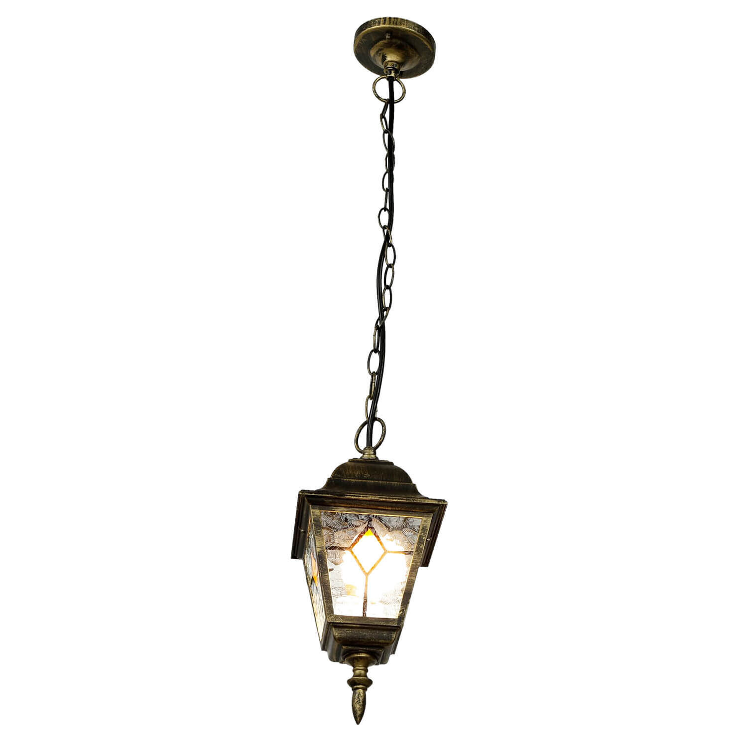 Außen Pendelleuchte Gold Antik SALZBURG Tiffany Stil Lampe, Leuchte, Kronleuchter