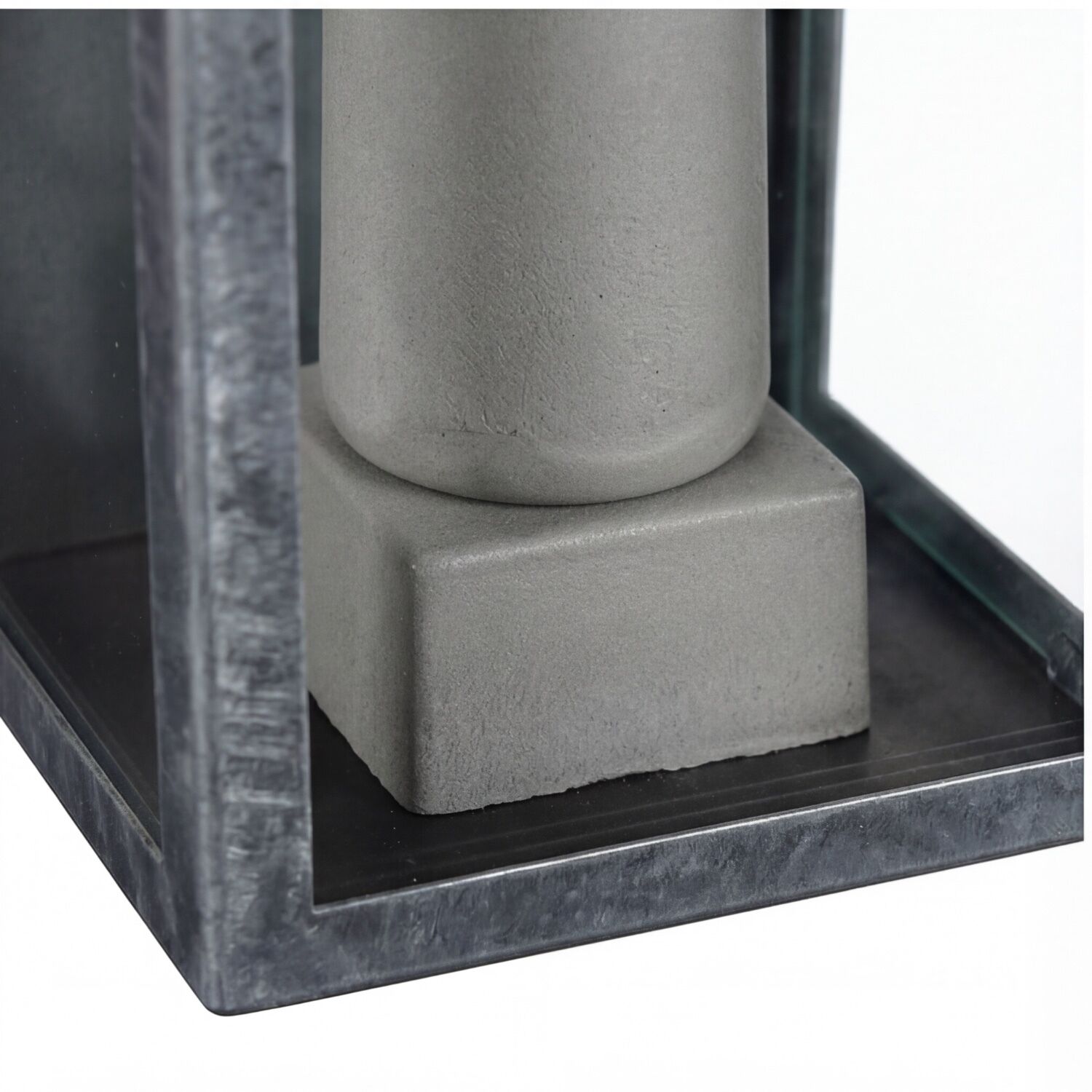 Gartenlaterne, Lampensockel, Metall, Grau, Freistehende Lampe