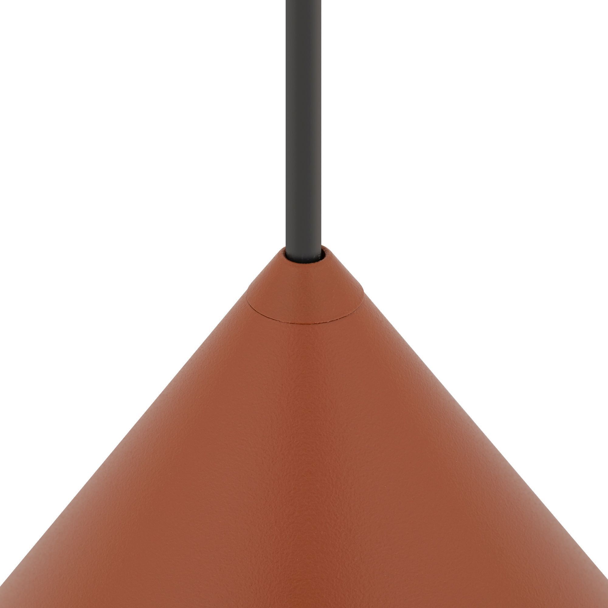 pendant, lampshade, leder, kegel, braun