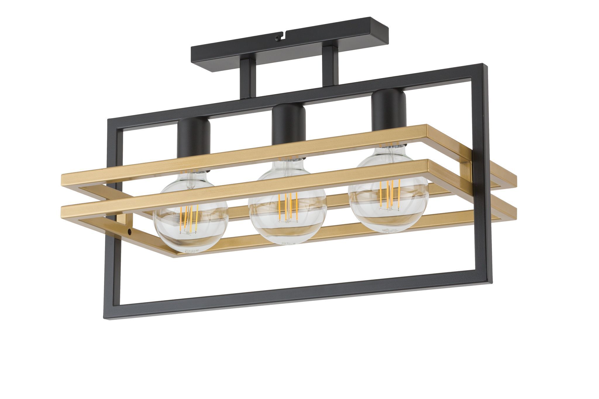 Design Deckenlampe 3-flammig E27 in Gold Schwarz