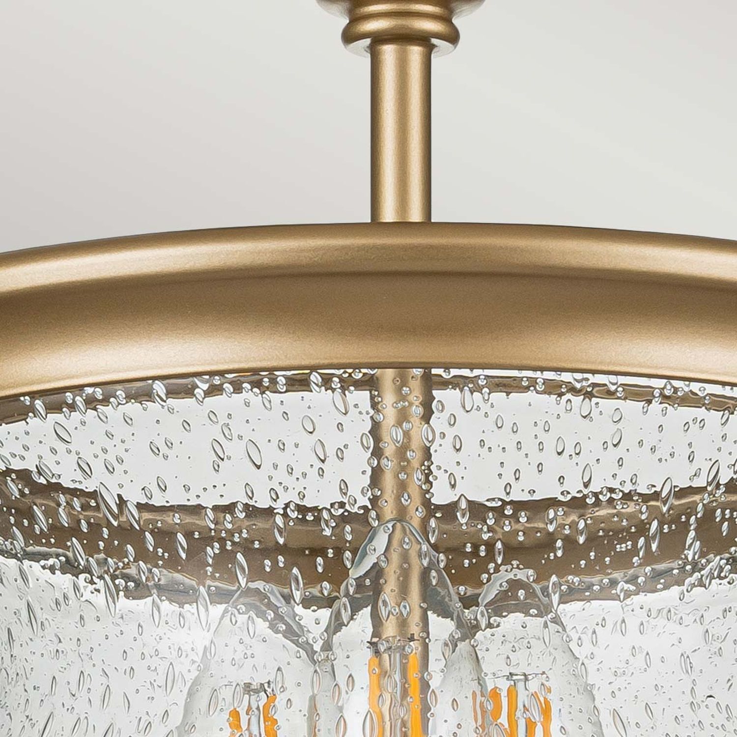 Deckenlampe Glasschirm D: 25,4 cm in Messing höhenverstellbar gold, _deckenlampe?_;_ceiling light, pendant, glas-schirm, blasenmuster