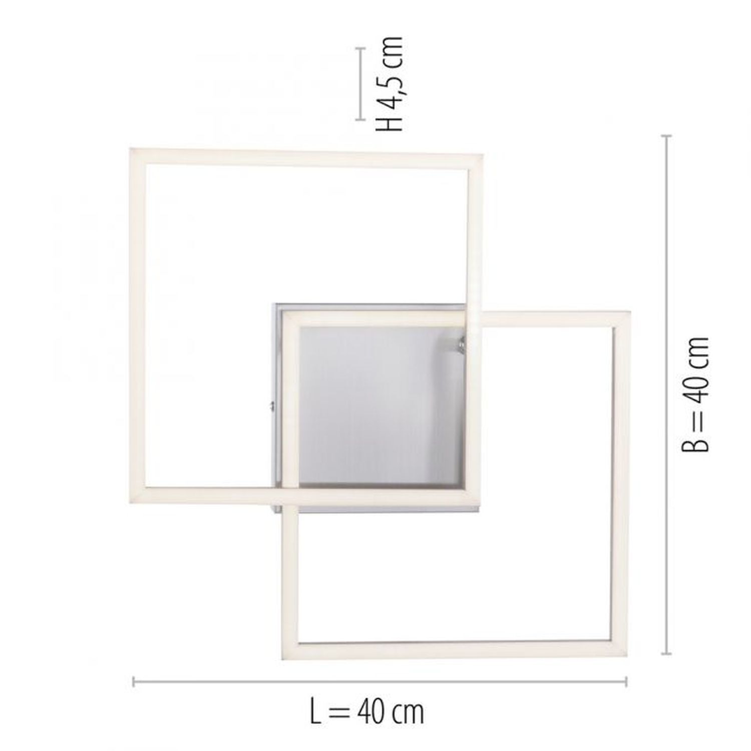 Flexible LED Deckenleuchte in Stahl 3000 K B:35,9 cm