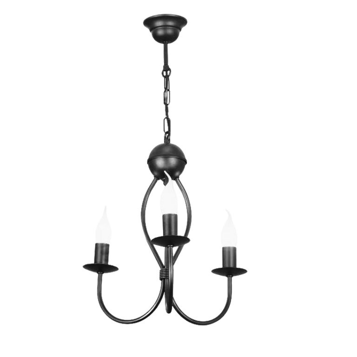 Schwarzer Kronleuchter Metall B:36 cm E14 Klassisch