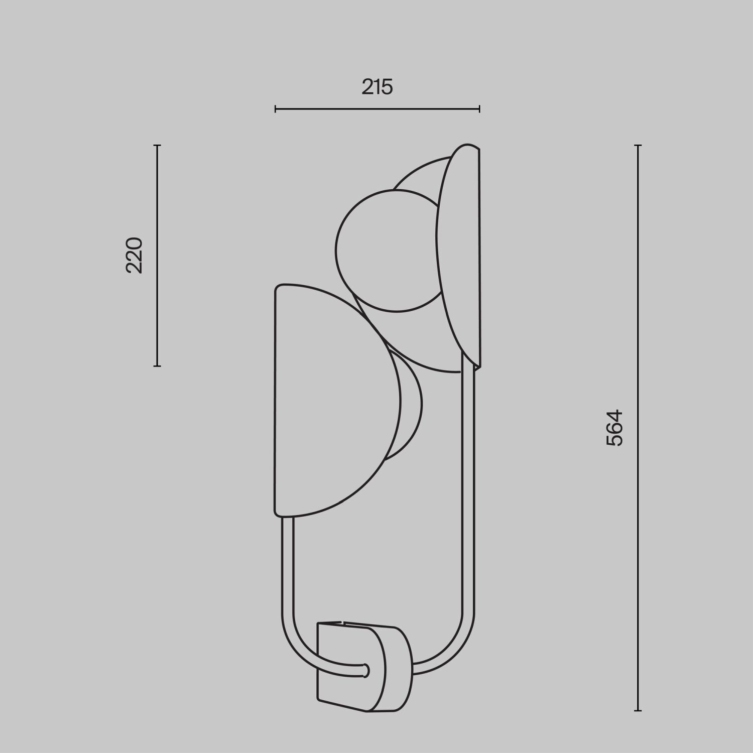 Wandlampe Metall Glas G9 H: 56,4 cm in Messing Weiß