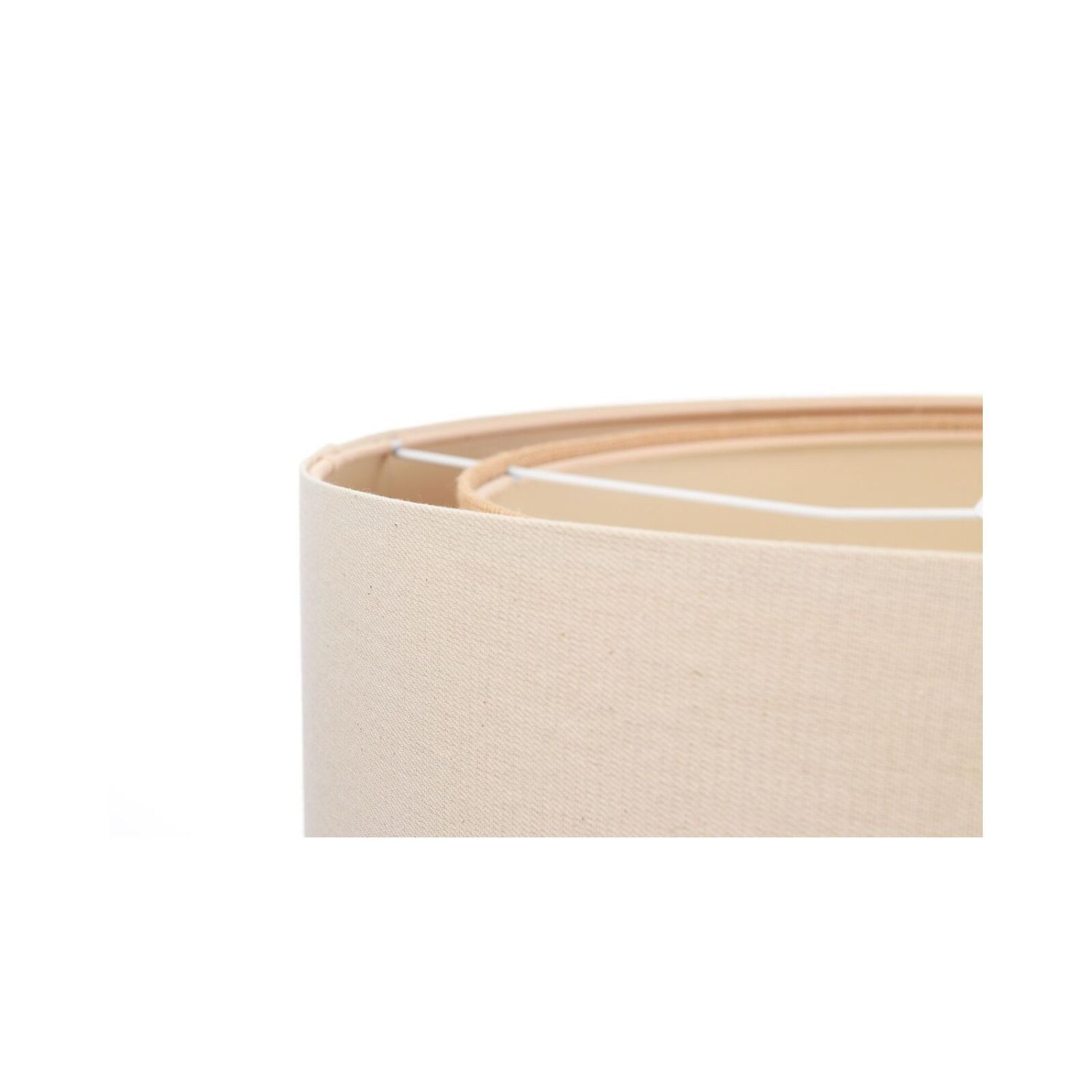 Hängelampe Leinen E27 rund Ø 50 cm Creme Beige wohnlich Leinwand, Zubehör