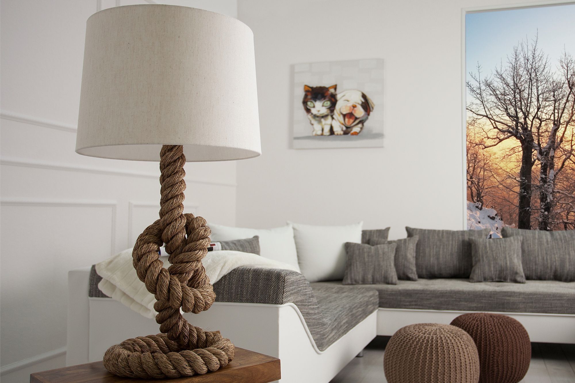 Lampe de table 85cm Moderne artistiquement maritime véritable rosée Lampe