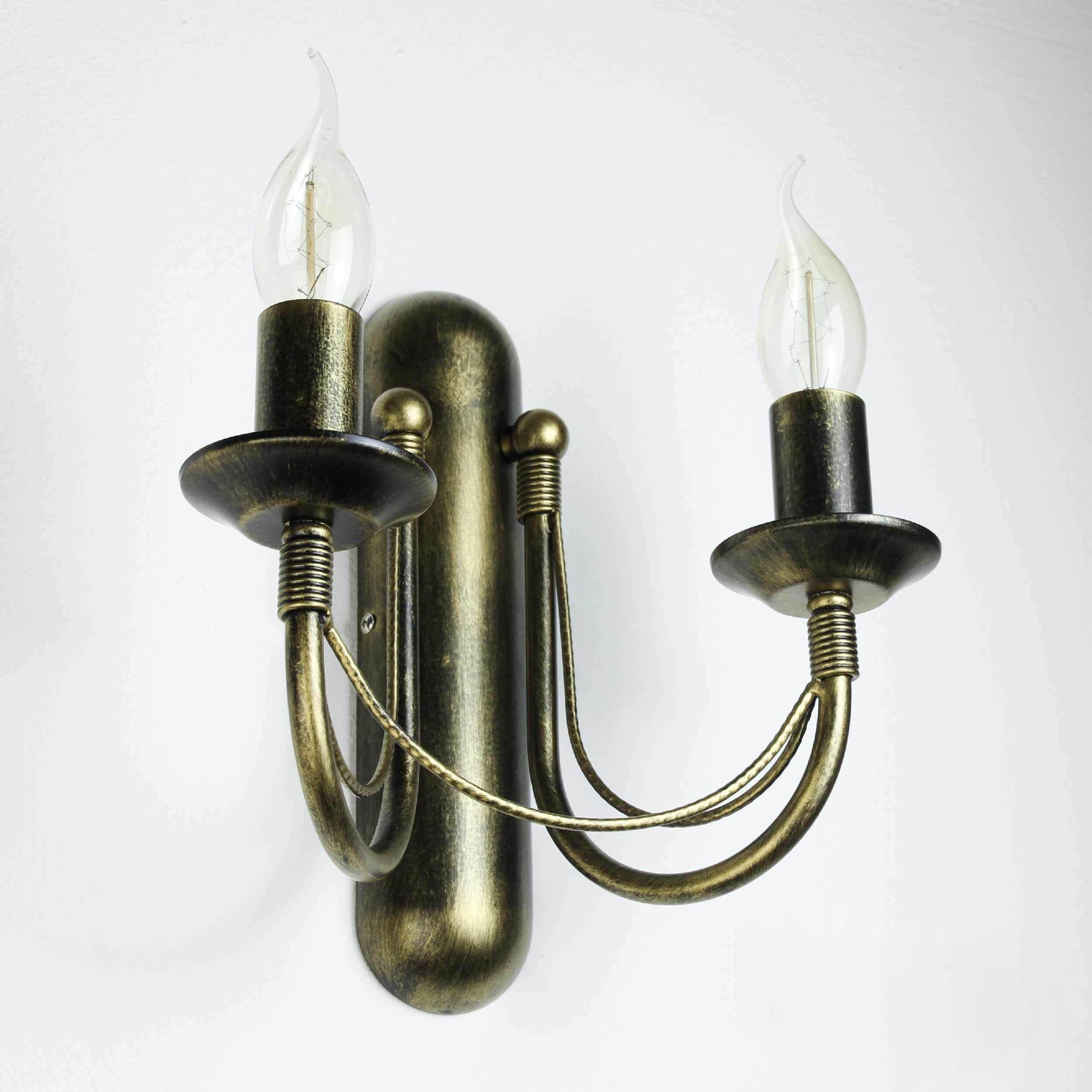 Applique E14 Métal Rustique 2 feux ARES Applique E14 Métal Rustique 2 feux ARES