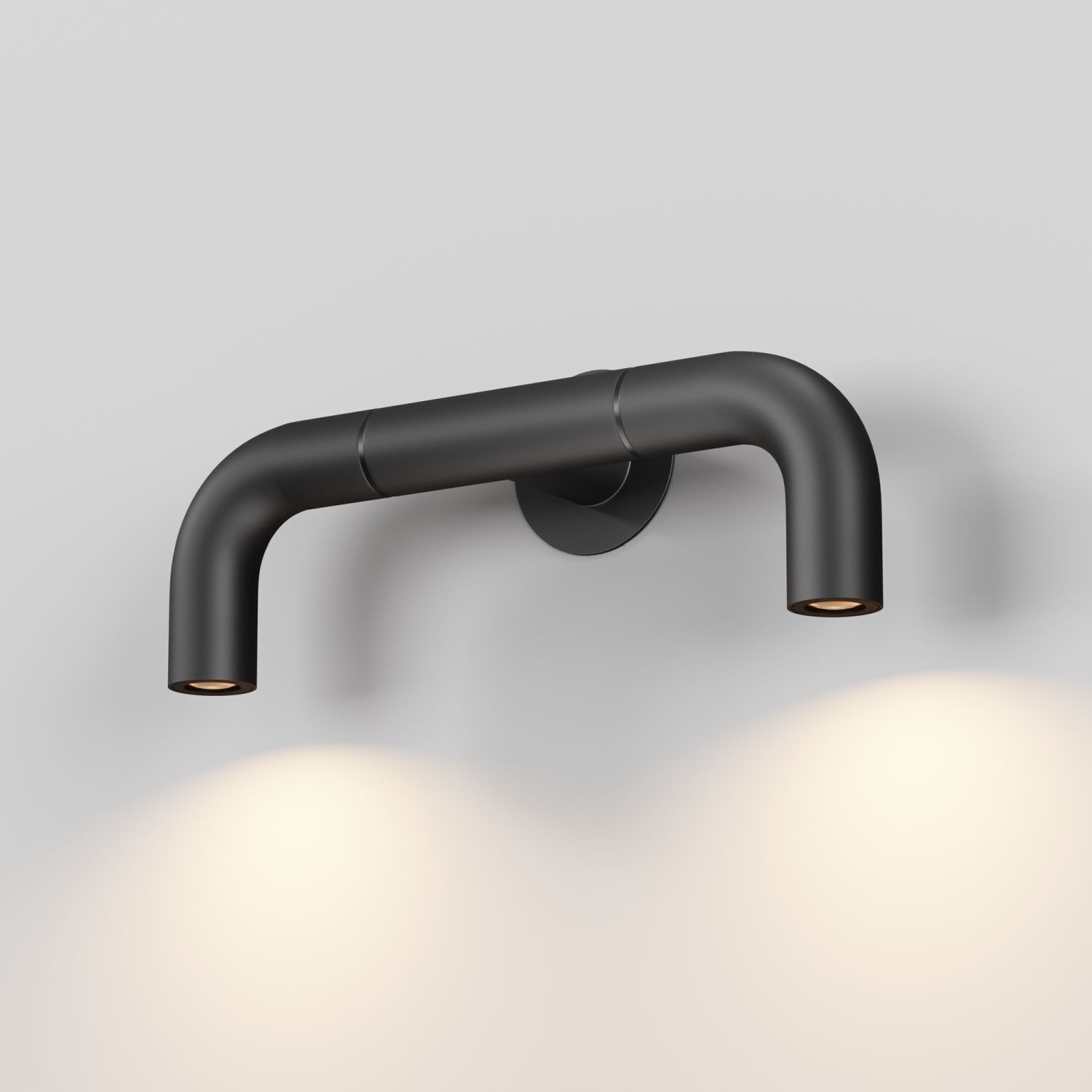 Wandlampe, zwei-Licht, schwarz, Wandarm, Metall