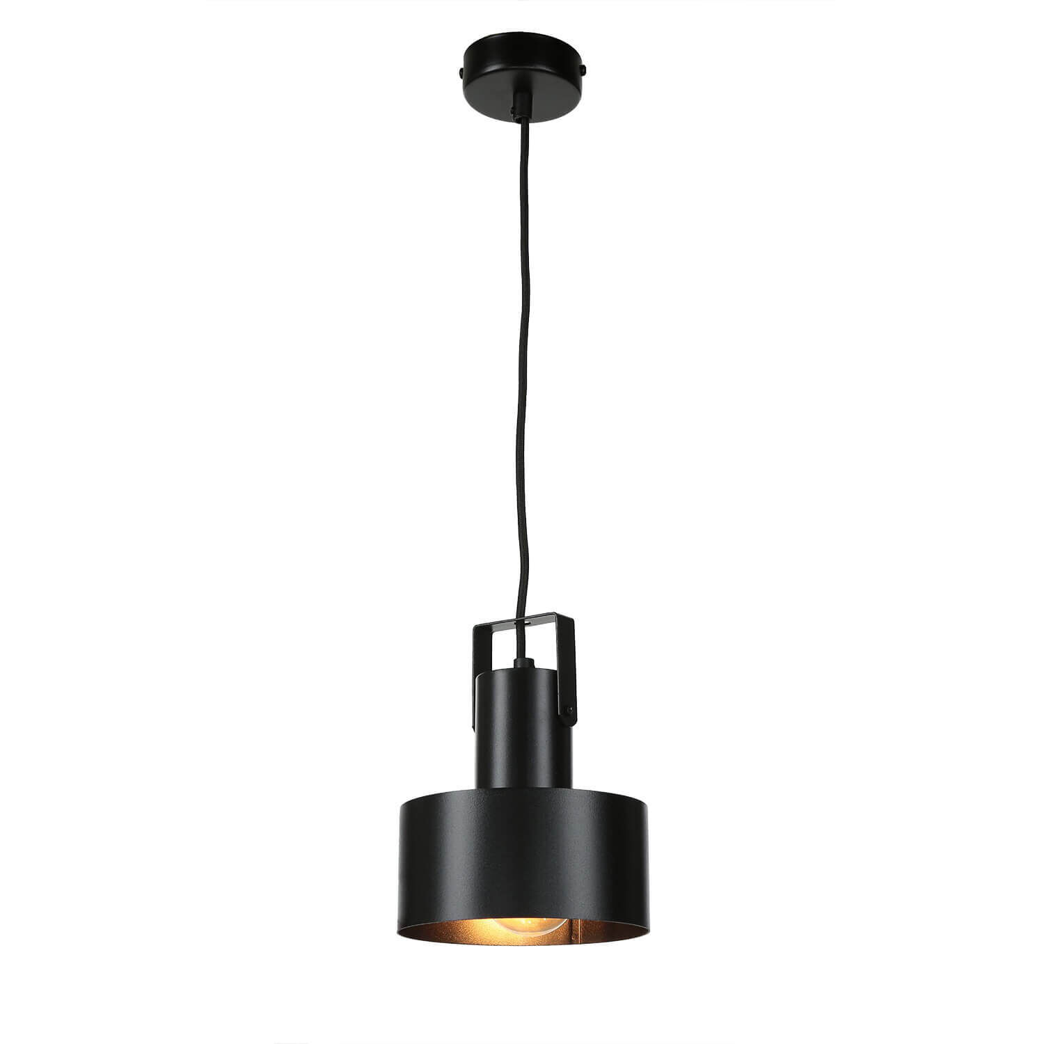 Lampe à suspendre cool Rif Noir avec étrier décoratif