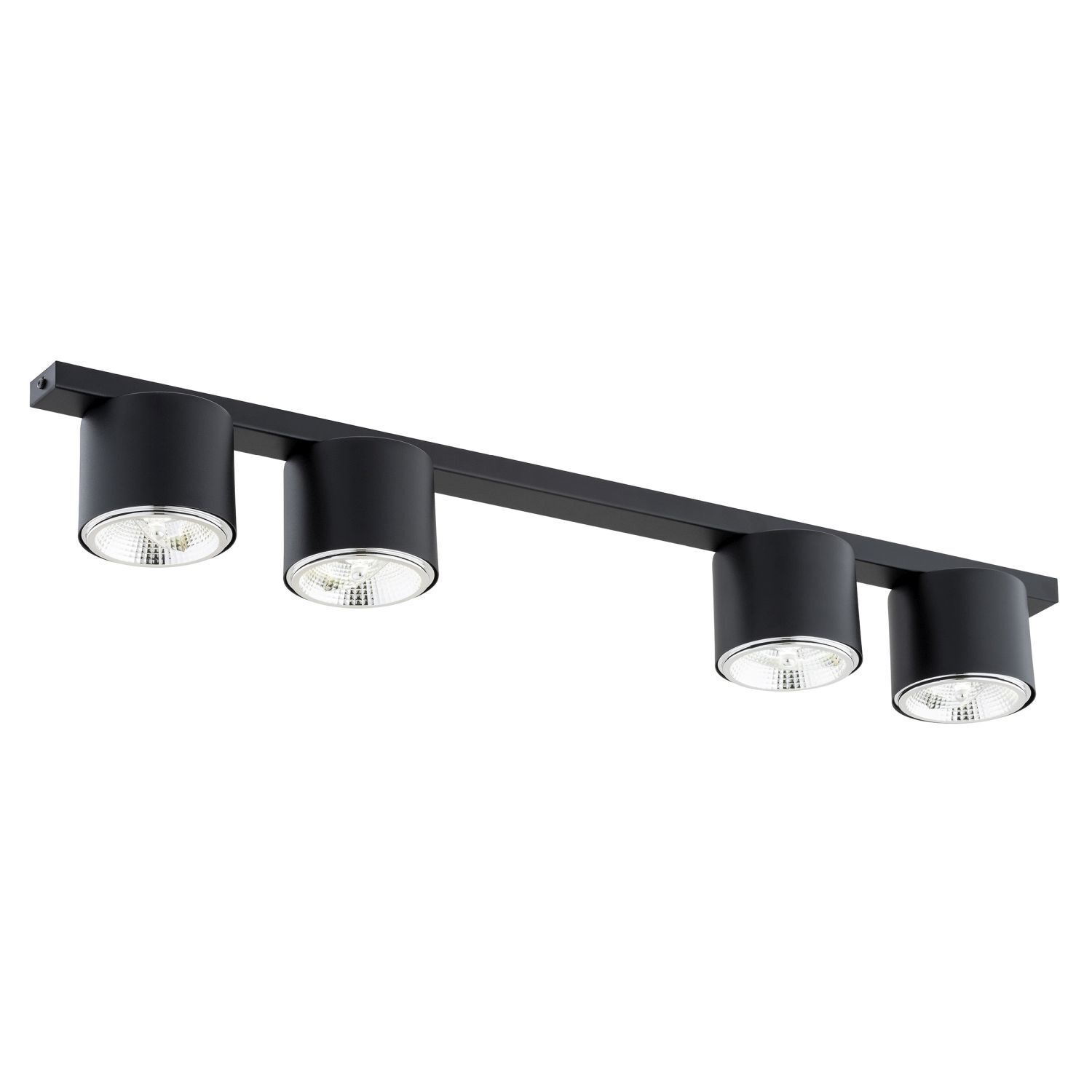 Deckenlampe Schwarz 90 cm lang 4-flammig GU10 AR111 Metall Beleuchtung, Deckenleuchte, Leuchte
