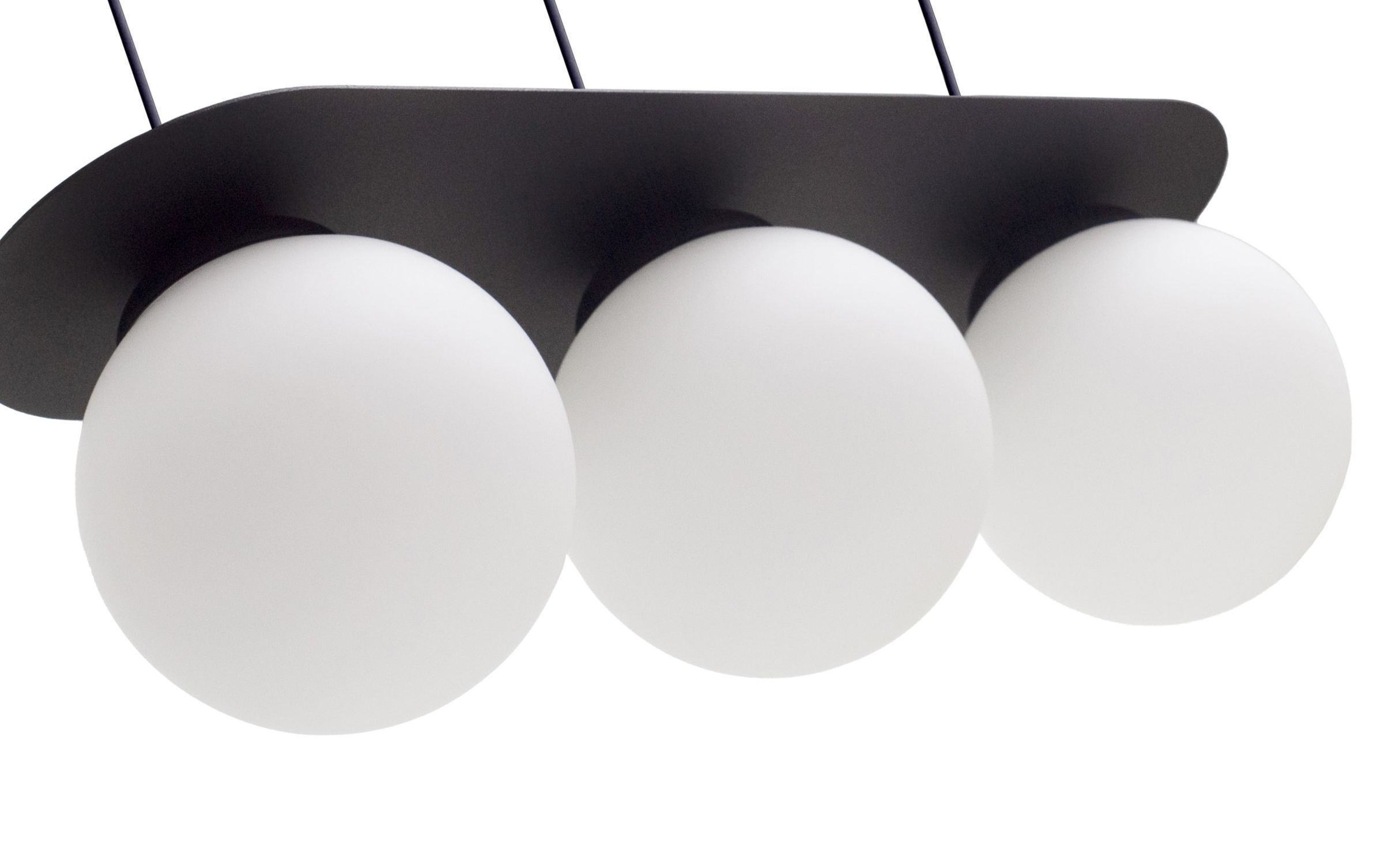 Blendarme Lampe à suspendre boules en verre E27 3-flmg noir