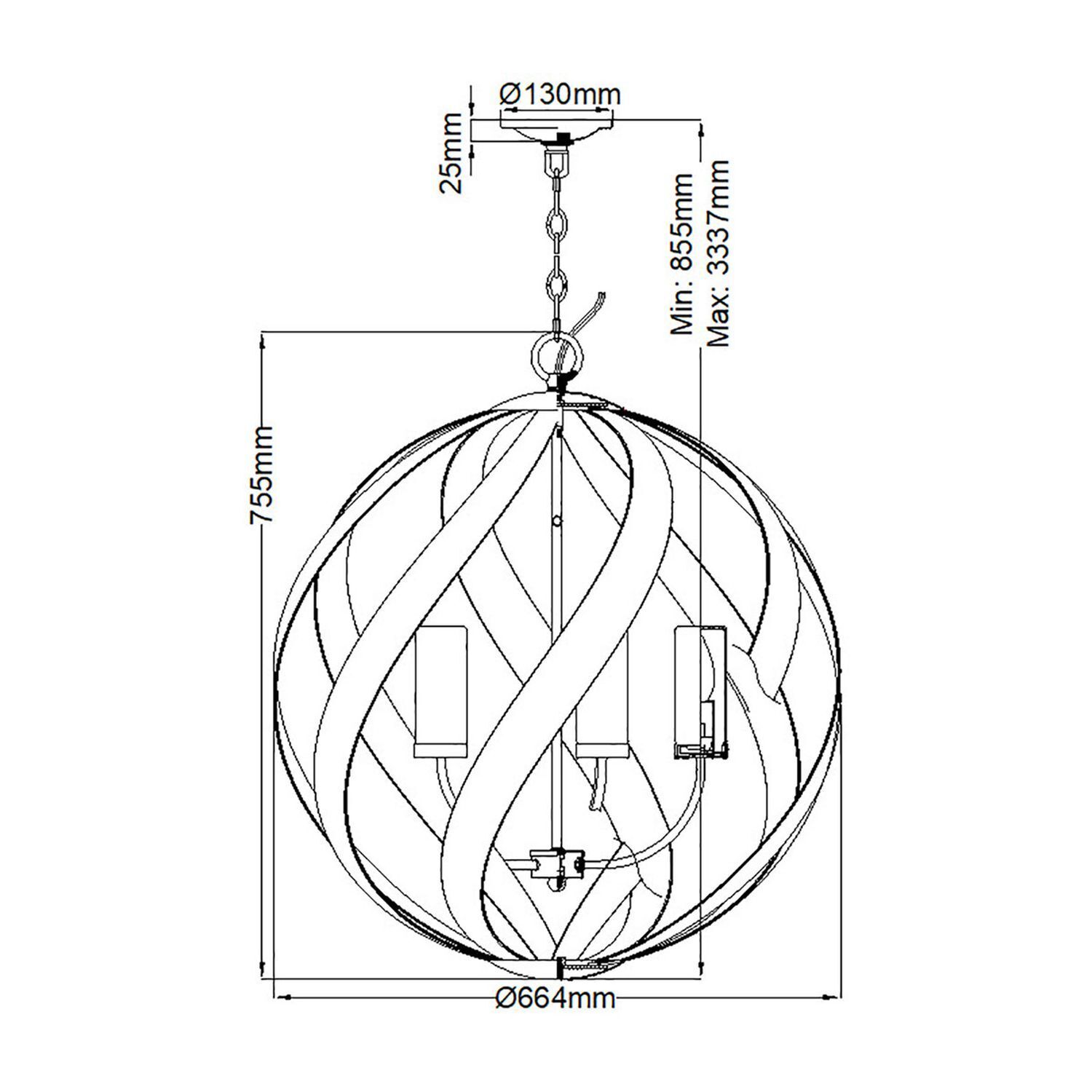 Außenlampe hängend Ø 66 cm groß höhenverstellbar IP44 E14