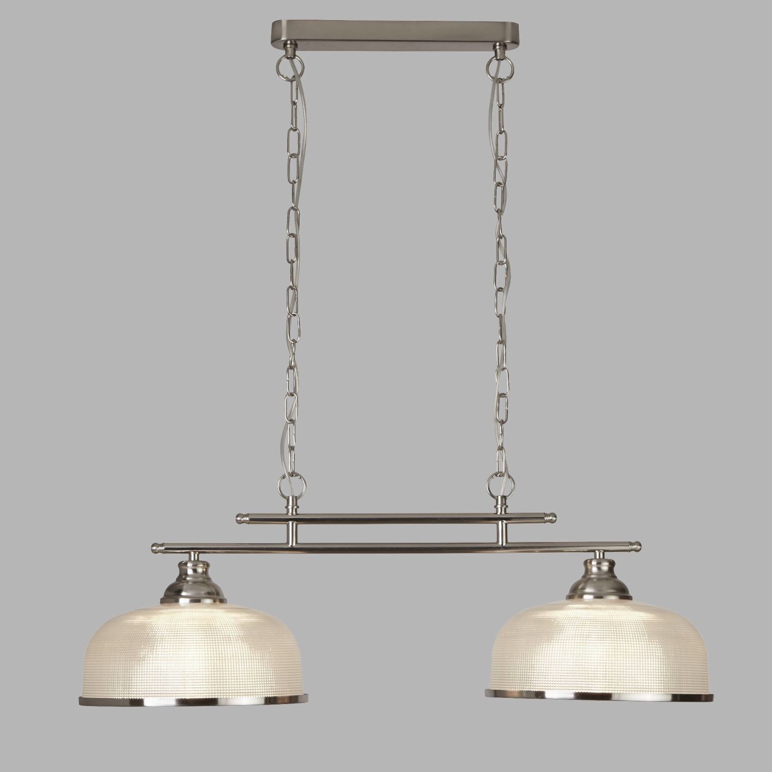Lampe billard à 2 flammes L : 75 cm en argent clair E27