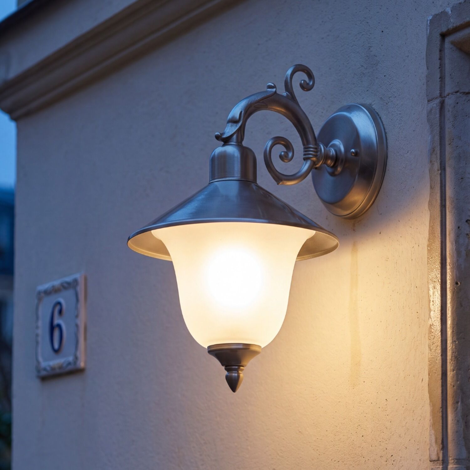 aussen-wandleuchte-aussenlampe-andros-1-flammig-nickel-matt-weiss-rustikal-46-1 außenleuchte, wandlampe, E14, Metall, Glas