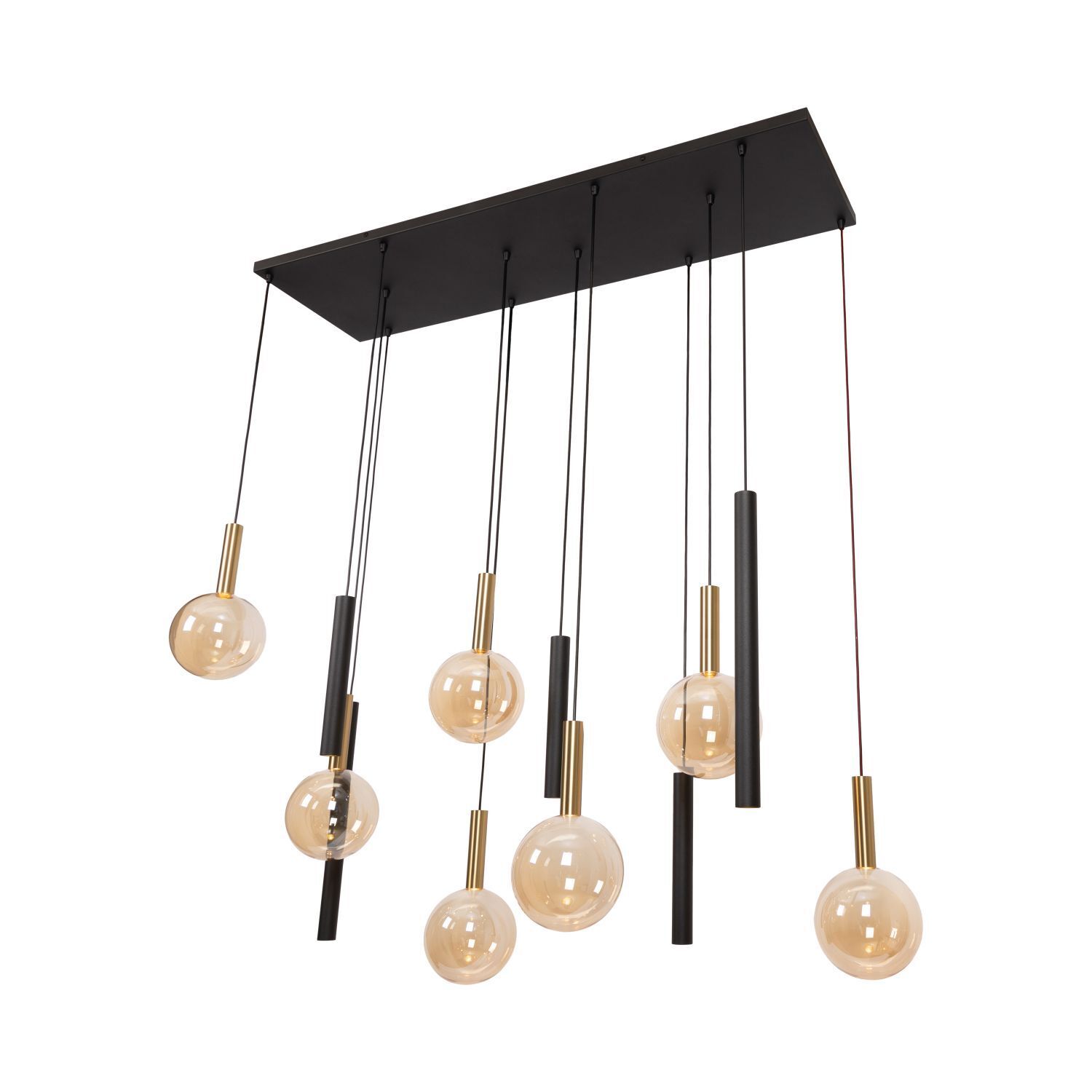 Pendelleuchte Glas Bernstein 12-flammig G9 L:143 cm Leuchter, Lampe
