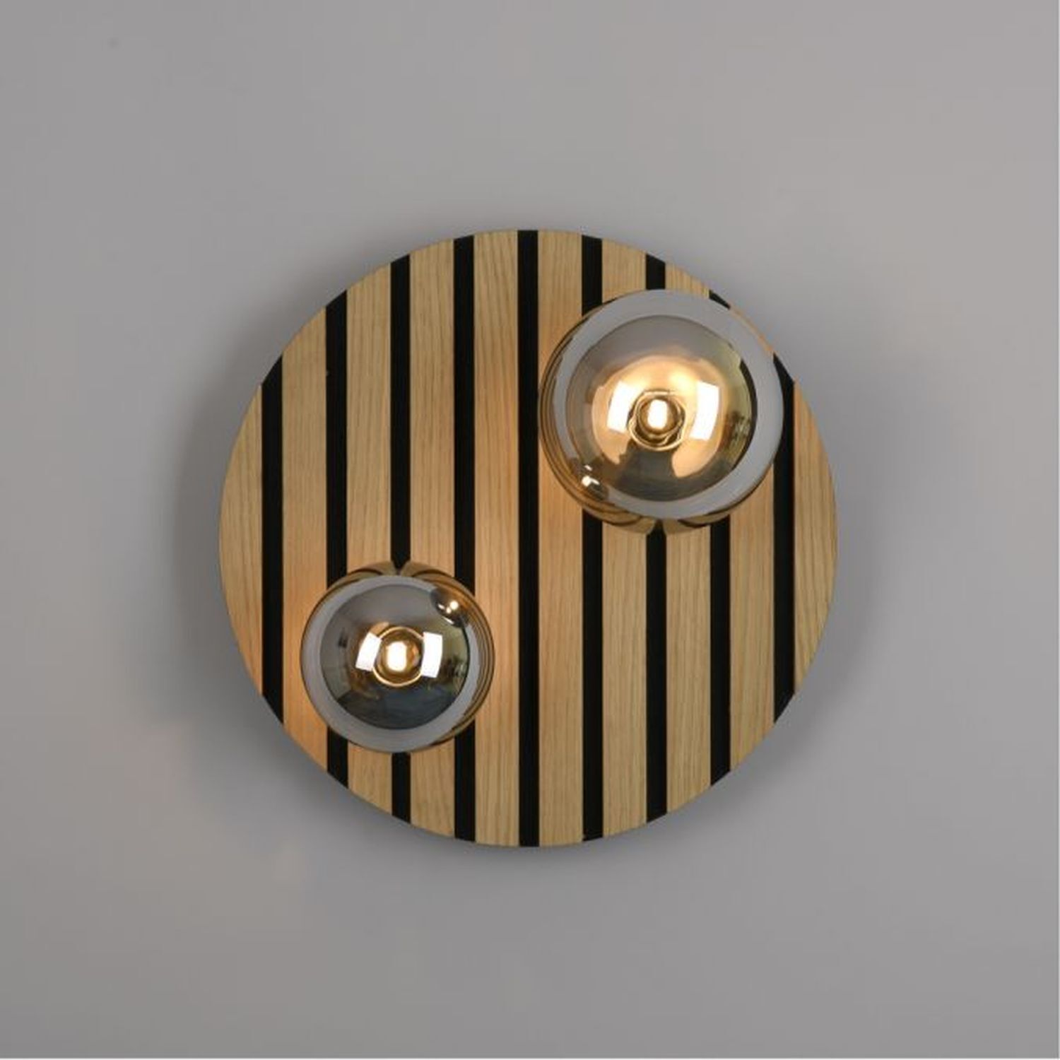 Lampe de plafonnier confortable Boules de verre en bois G9 Ø38,5 cm Naturel Elektronik, Sprecher