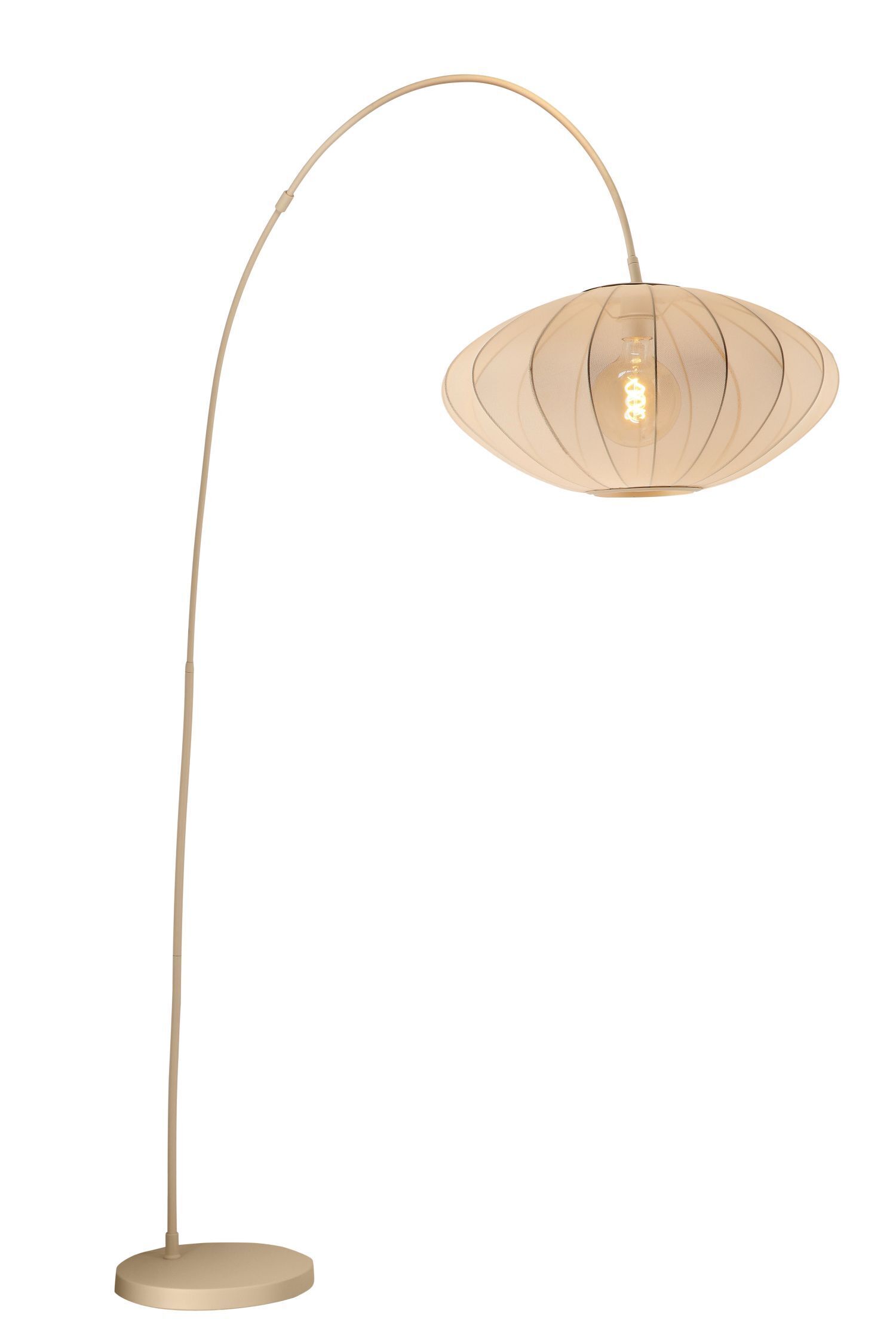 Stehlampe, Bodenlampe, Kegelförmiger Lampenschirm, Beige, Innenbeleuchtung