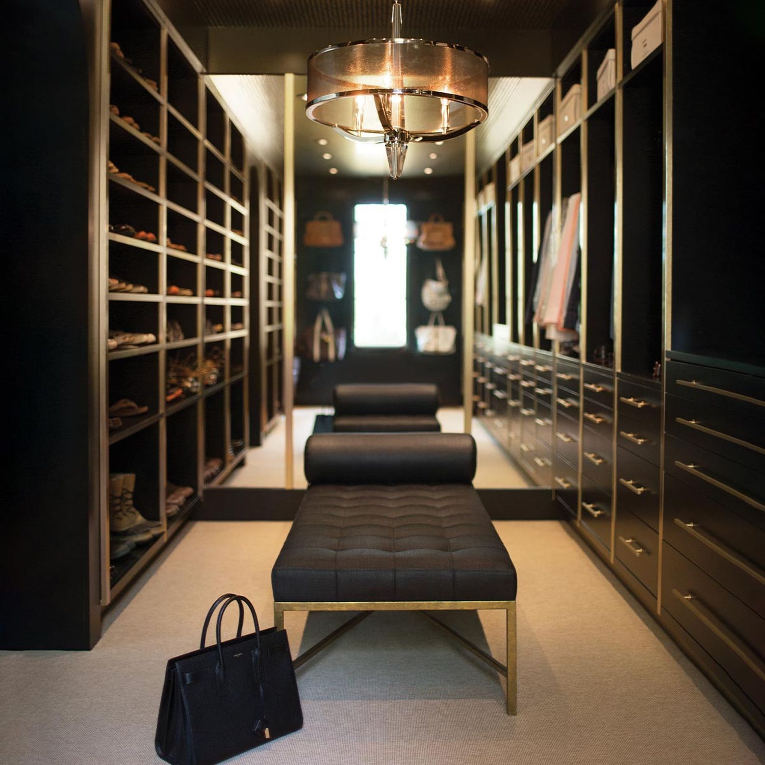 Hängelampe Metall Stoff Ø 53,9 cm rund H: max. 374,9 cm XXL Umkleideraum, Drinnen, Handtasche, Lampe, Begehbarer Kleiderschrank