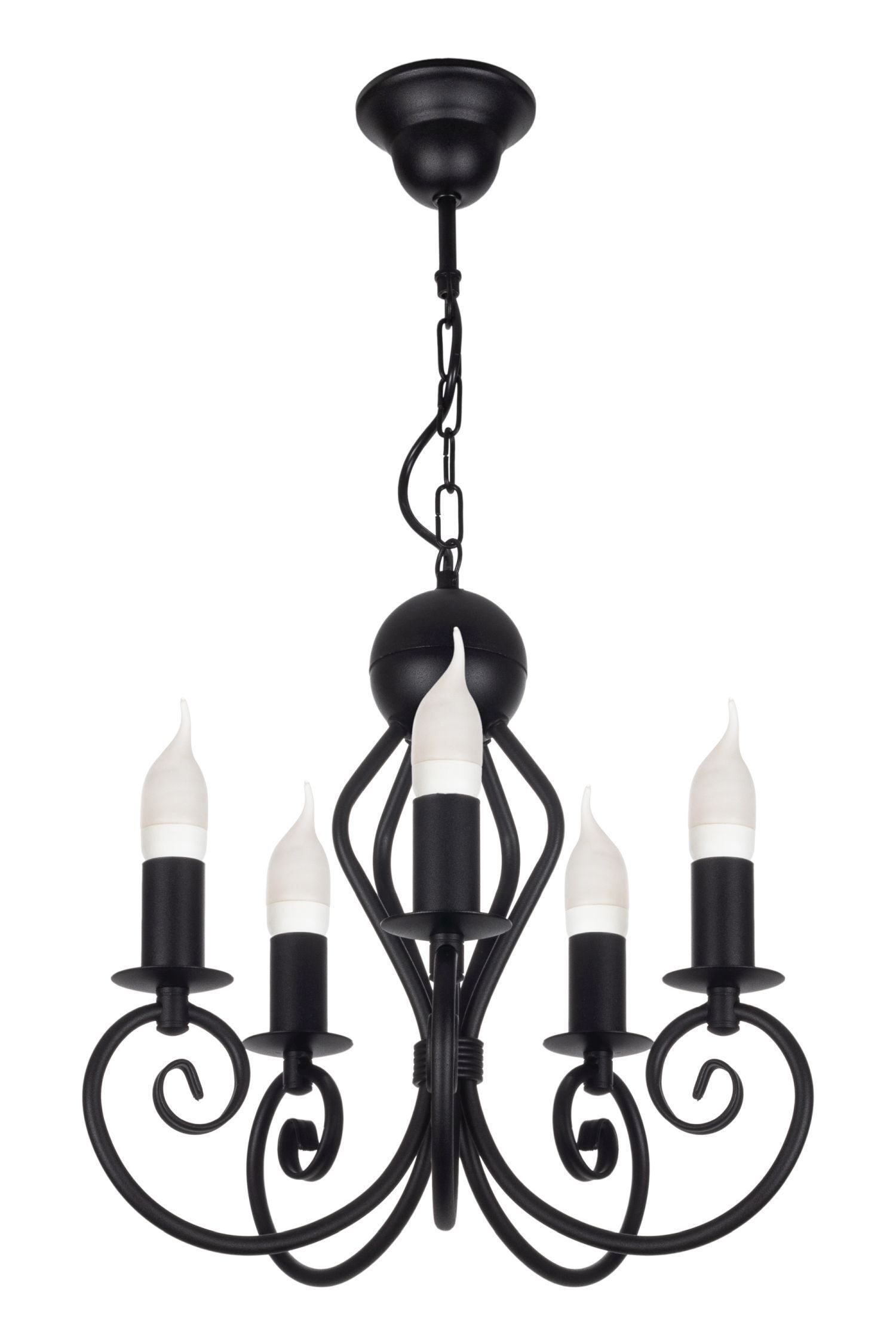 Lustre Vintage Noir E14 5 flammes Classique Leuchter, Lampe