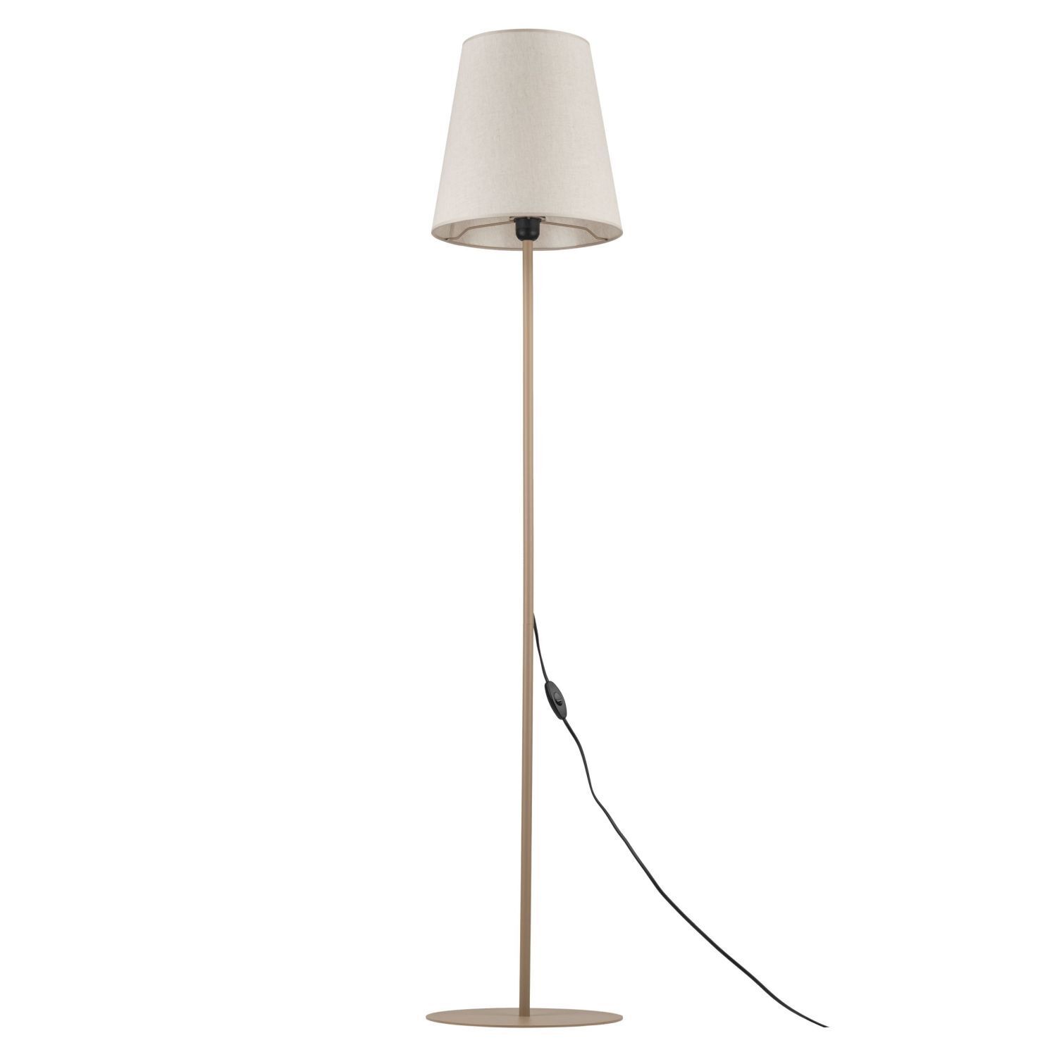 Stehlampe, Beige, Holz, Fußbodenlampe, Schirmlampe