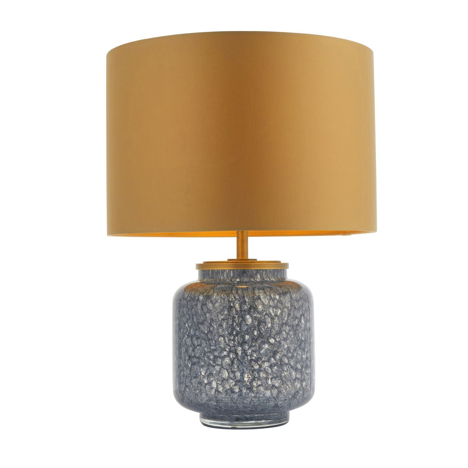 Tischlampe Blau Gold 48,5 cm hoch Stoff Glas Metall E27