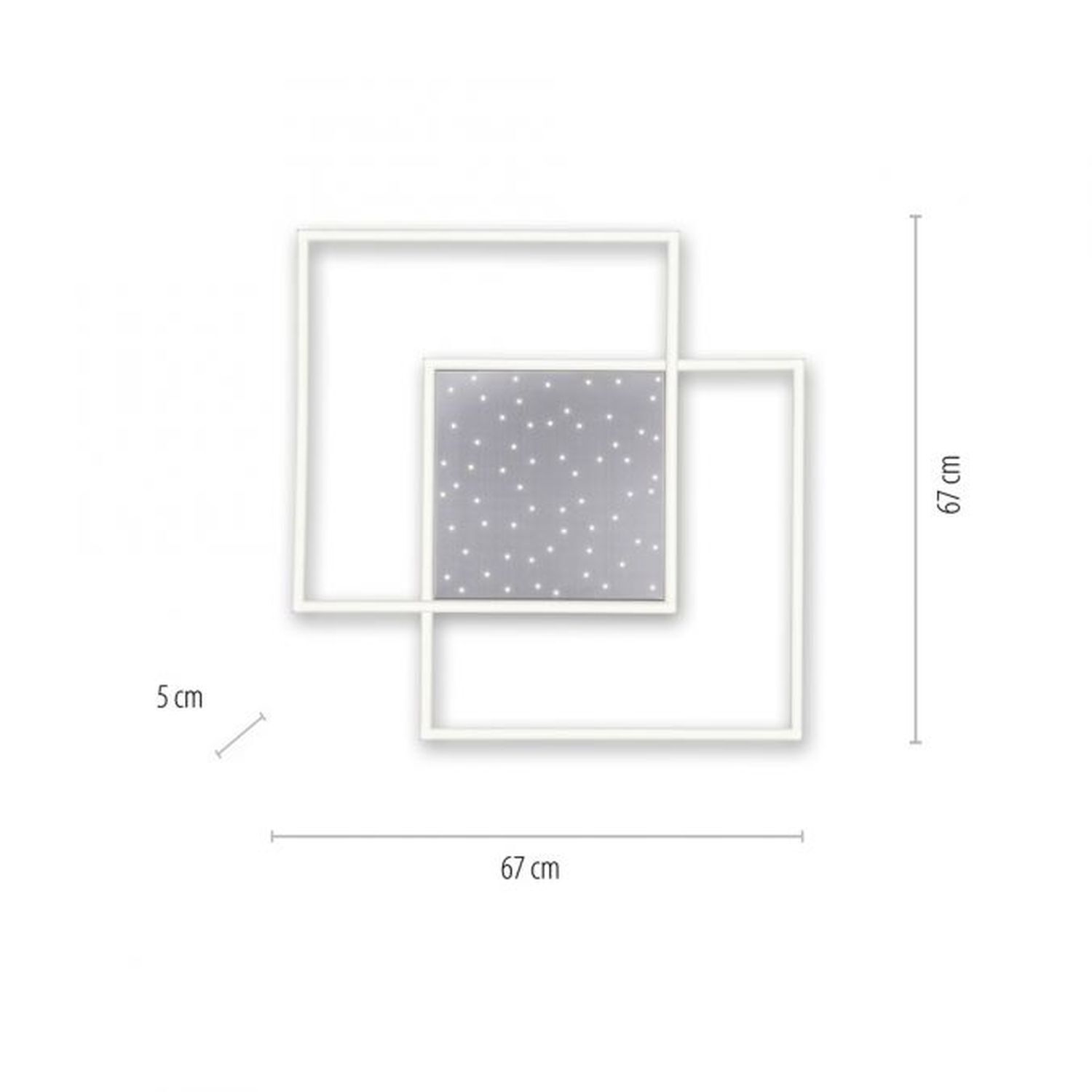 Plafonnier LED avec ciel de nuit en acier 49 W dimmable