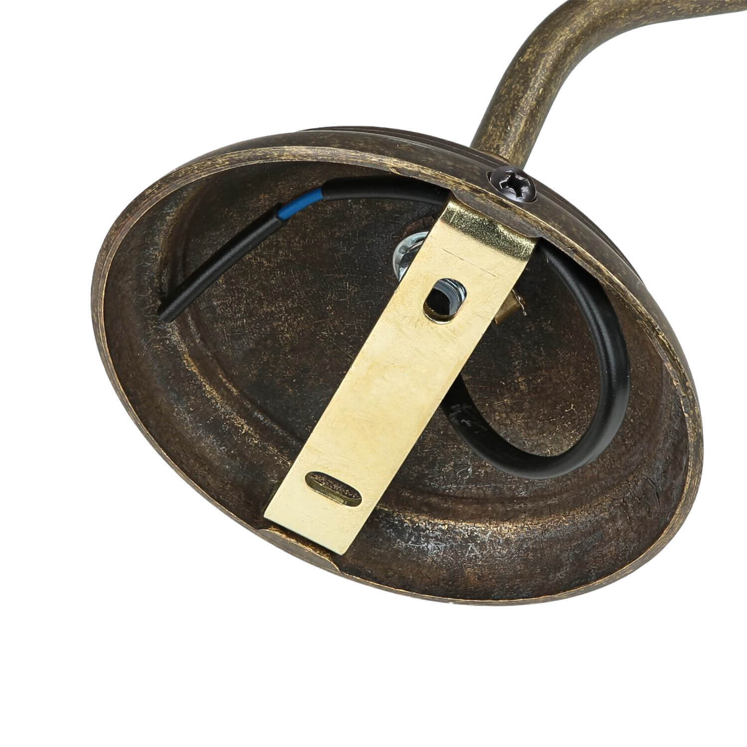 Wandlampe Bronze Antik Echt-Messing Oslo Rauchrohr