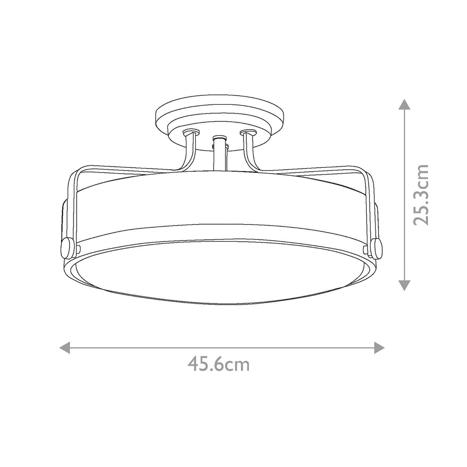 Deckenleuchte Metall Glas E27 rund Ø 45,6 cm 3x E27