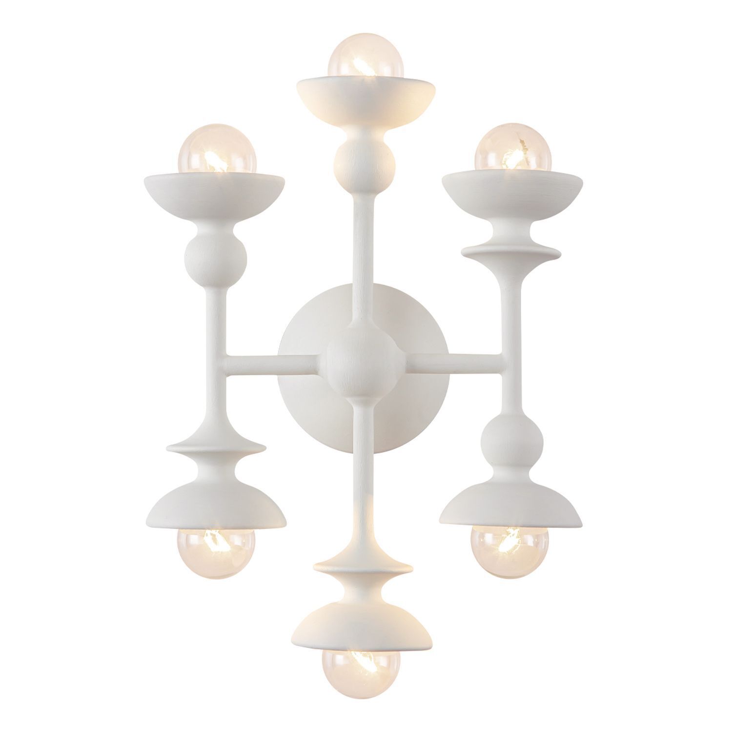 Kronleuchter, Wandleuchter, Metall, Weiß, Glimmerlicht